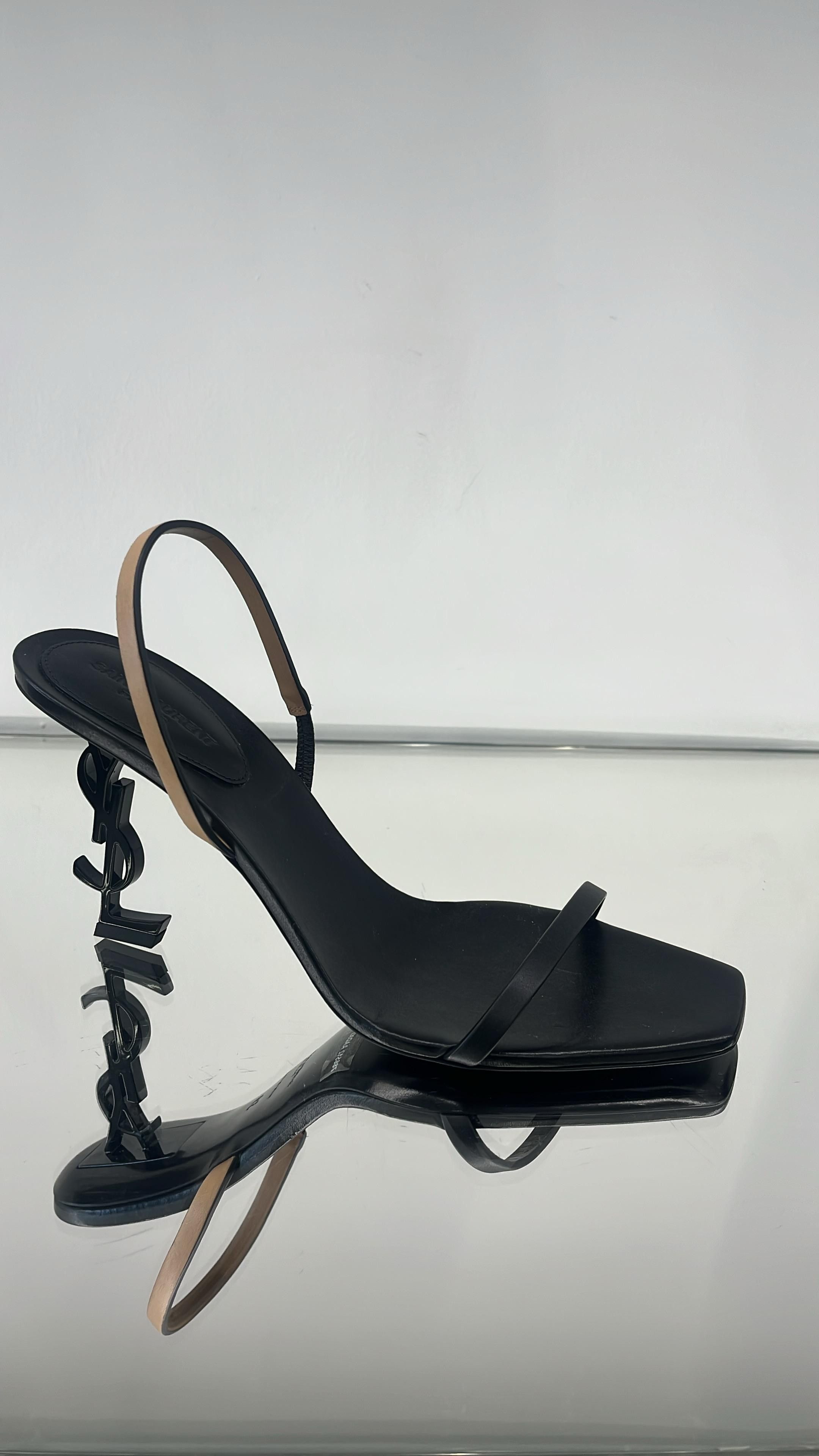 Saint Laurent Paris o1s1wg111125 Opyum Slingback Sandals in Black Size US 9 / IT 39 - 1 Preview