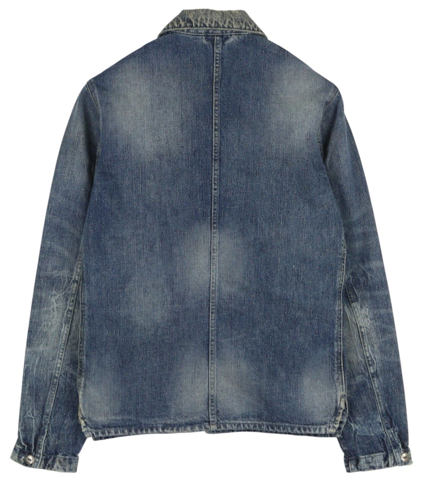 Nudie Jeans TRYGGVE S Cosmic Blue Faded Denim Patch Jacket 86108 Size US S / EU 44-46 / 1 - 2 Thumbnail