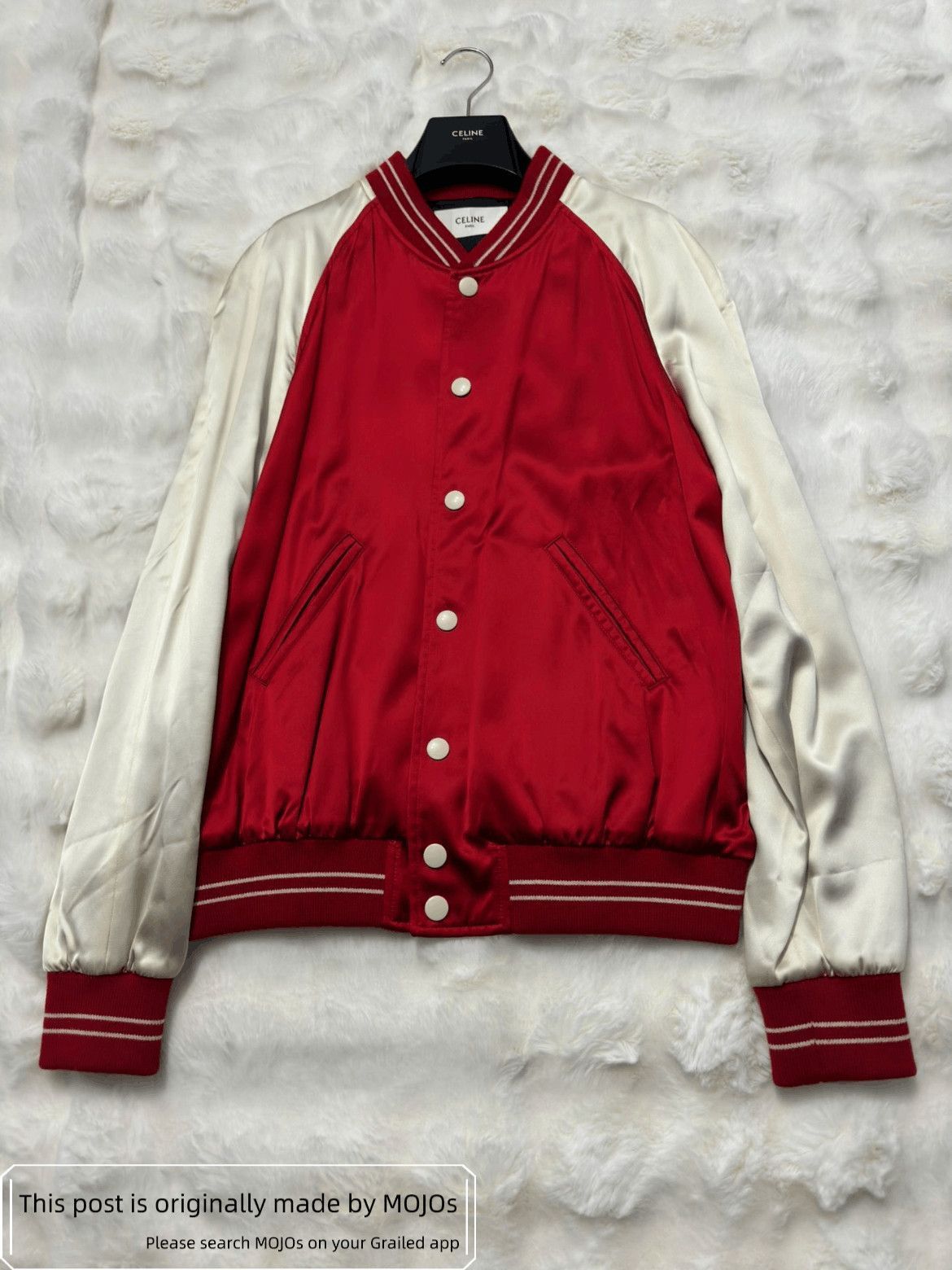 Celine Sz 52 Celine Rivet Logo Satin Teddy Jacket Size US L / EU 52-54 / 3 - 3 Thumbnail
