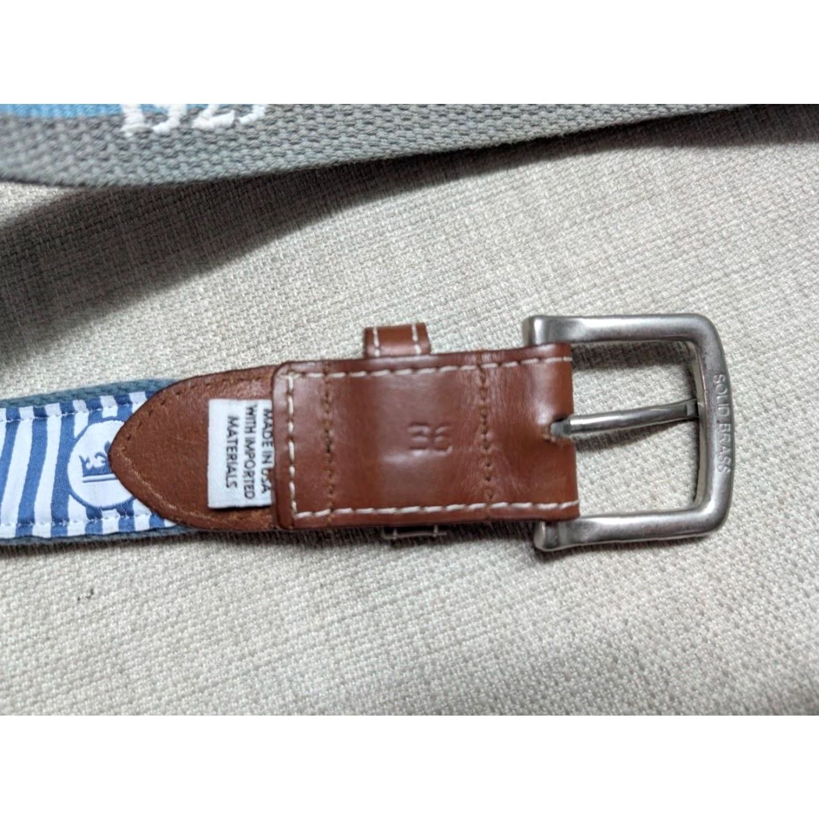Peter Millar VINTAGE USA made PETER MILLAR golf belt 36 country club NEEDLEPOINT leather gray Size 36 - 5 Thumbnail