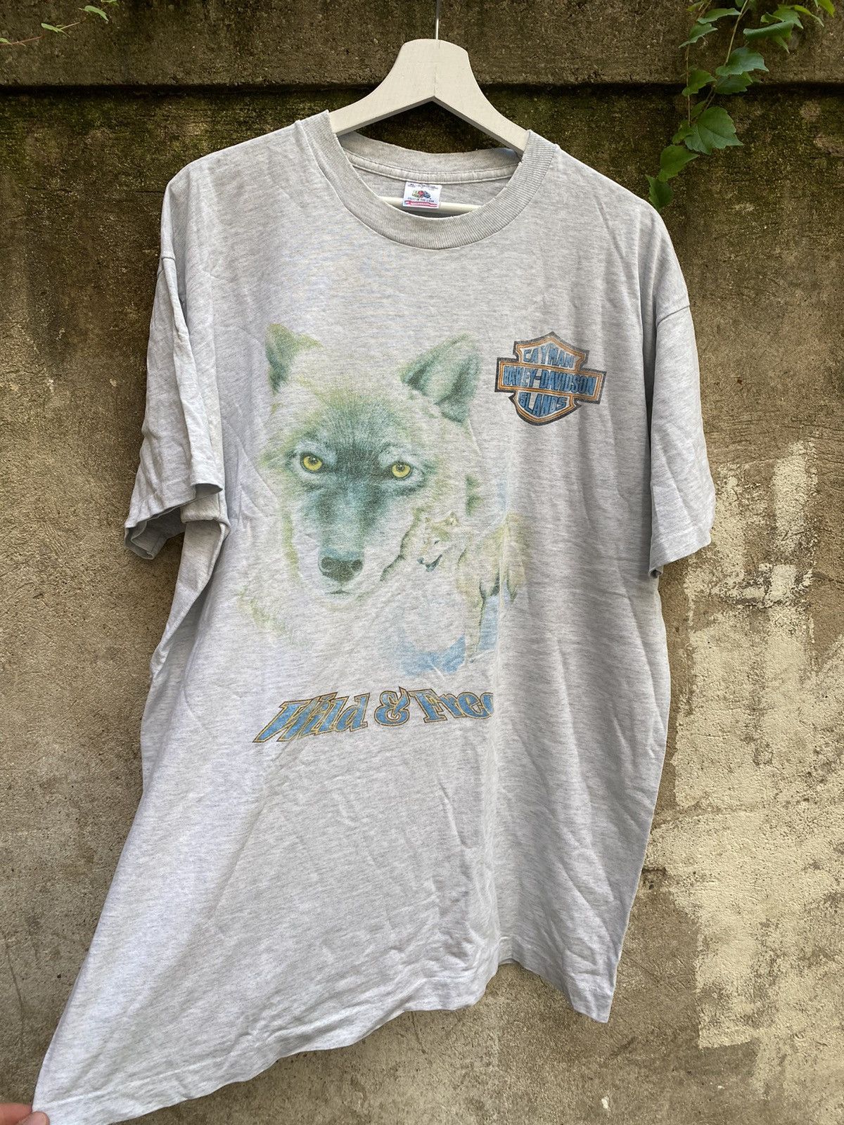 Vintage 80s Harley Davidson Wild and Free Wolf Tee