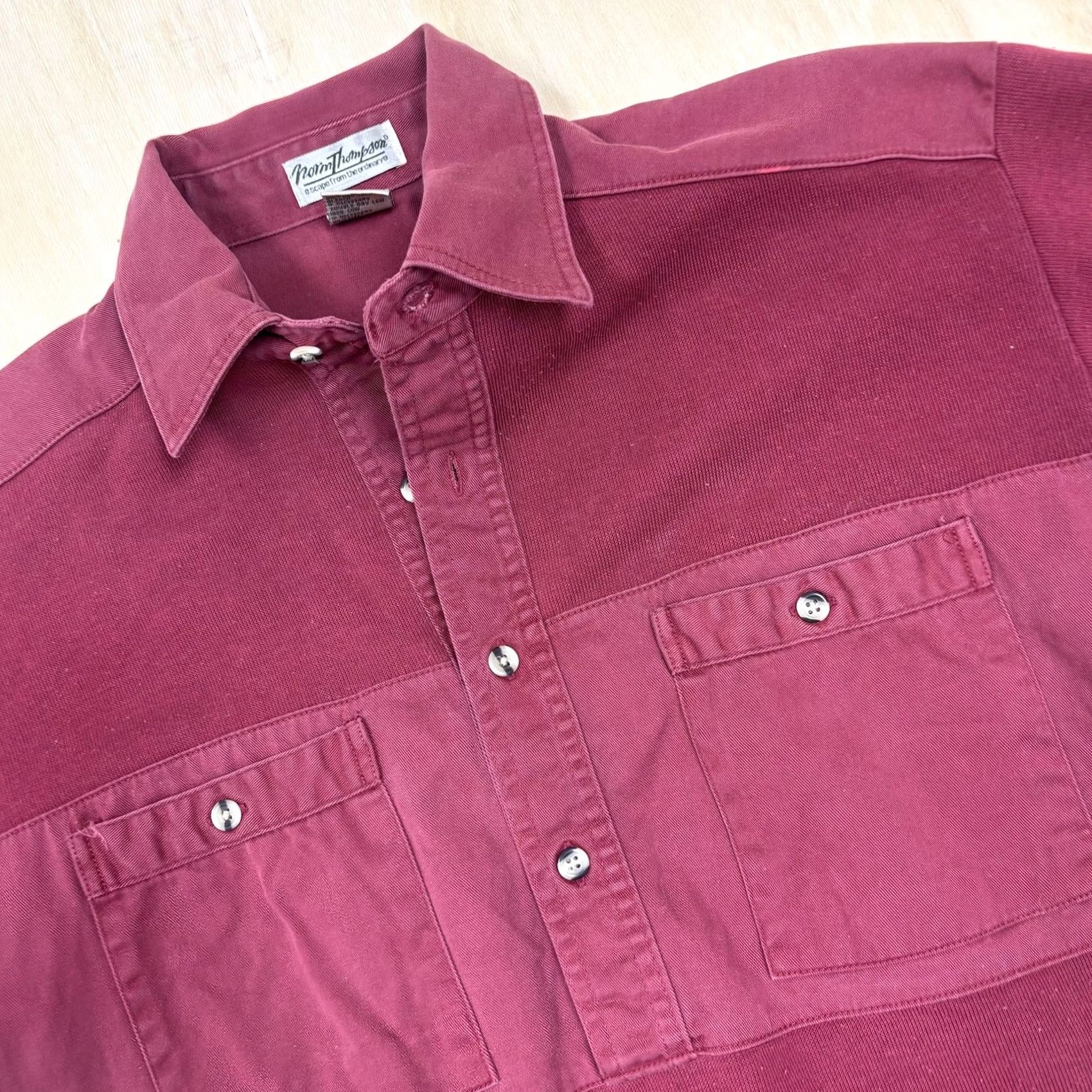 Jim Thompson VINTAGE Norm Thompson Polo Shirt Mens M Red Knit Short Sleeve Double Pocket Polo Size US M / EU 48-50 / 2 - 2 Thumbnail