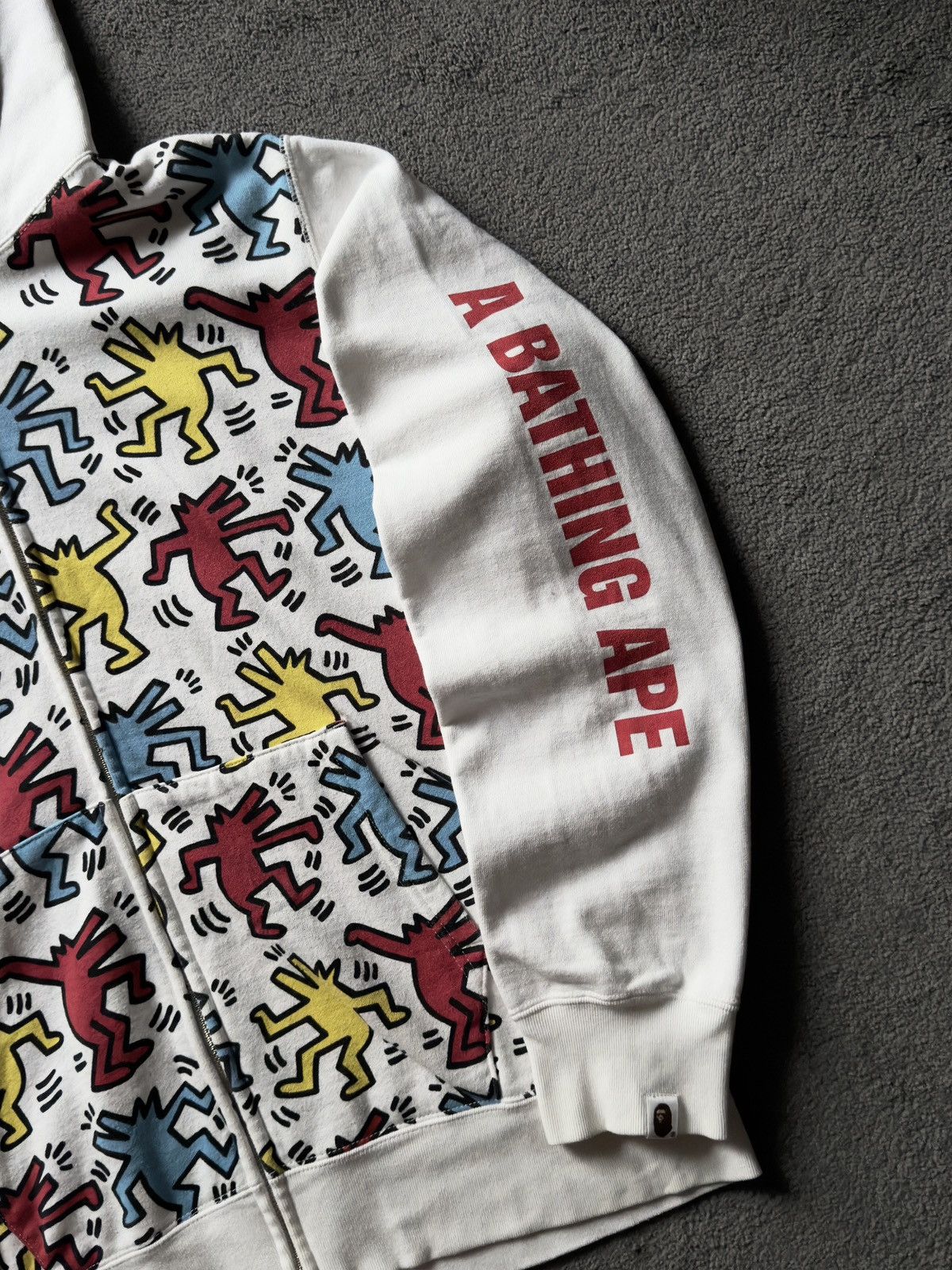 Bape × Keith Haring BAPE X Keith Haring Shark Full Zip Hoodie Rare Collaboration Size US XL / EU 56 / 4 - 8 Thumbnail