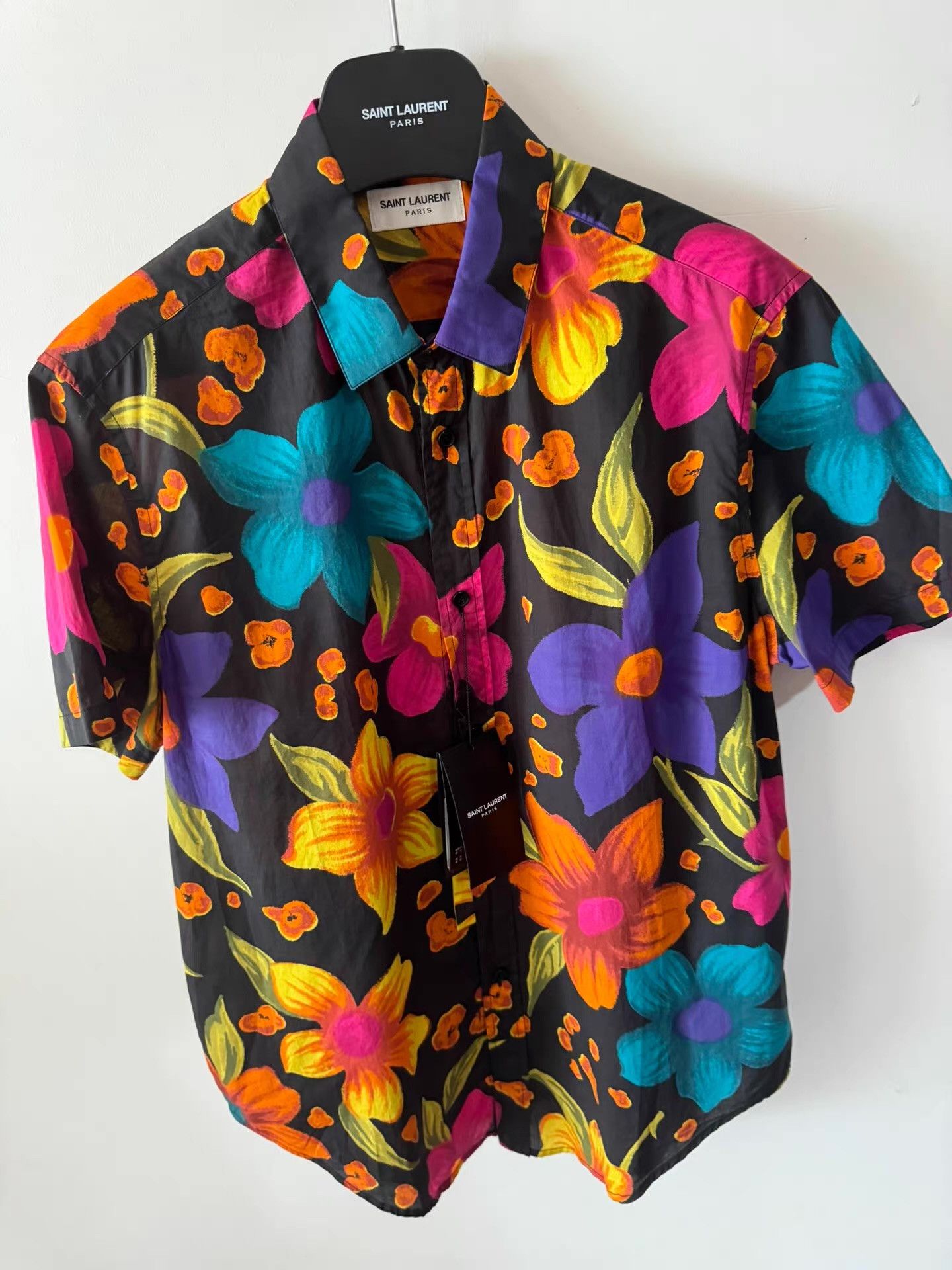 Saint Laurent Paris Saint Laurent Men's Floral Shirt Ｑ23 Size US M / EU 48-50 / 2 - 2 Thumbnail