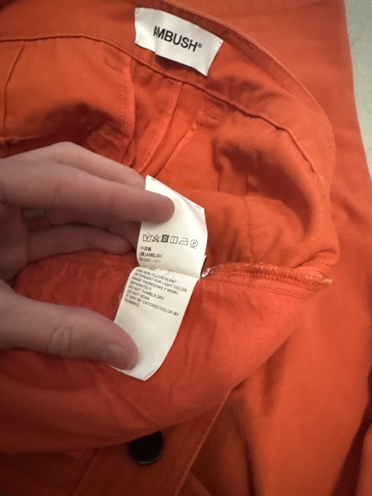 Ambush Design Ambush orange tapered cotton-canvas trousers Size US 31 - 8 Thumbnail