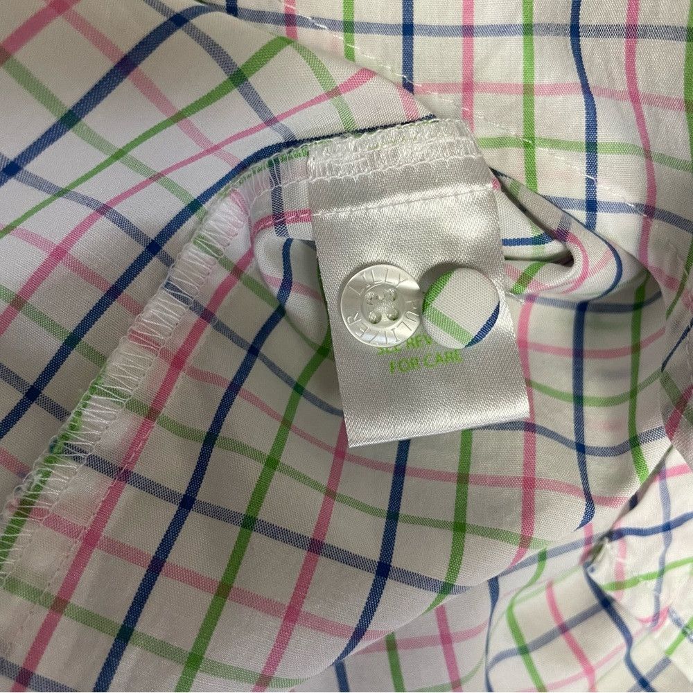 Lilly Pulitzer Lilly Pulitzer Button Ruffle Front Plaid Cotton Shirt Size Size L / US 10 / IT 46 - 7 Thumbnail