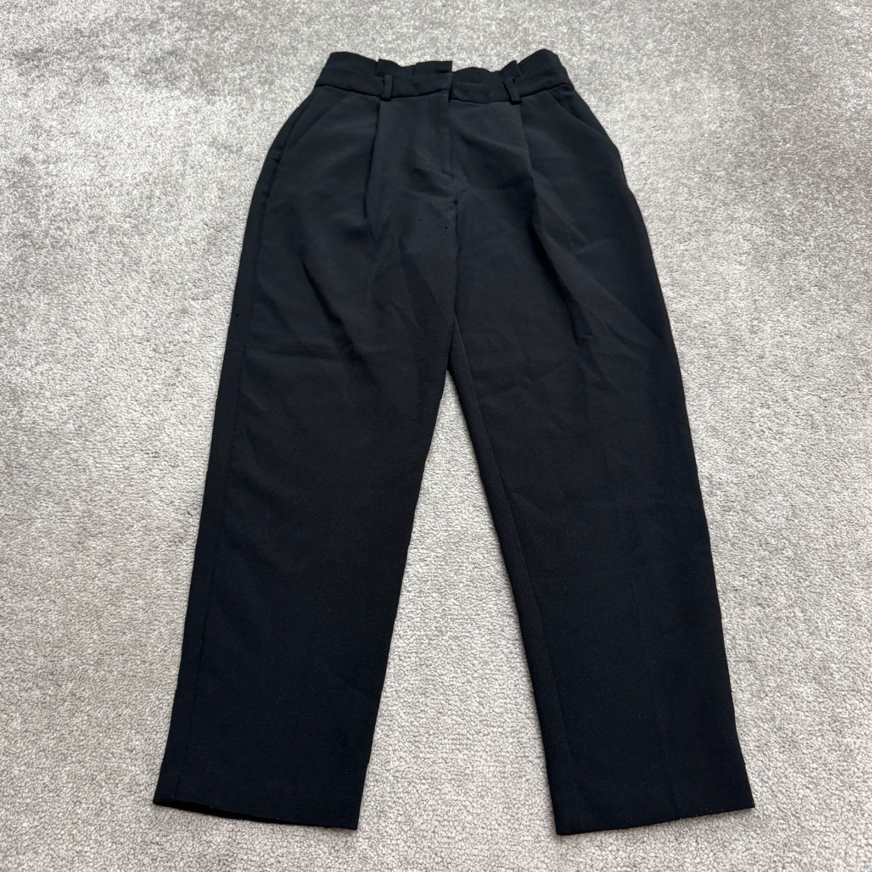 Topshop Topshop Pants Womens 6 Black Paperbag Tapered High Rise Pleated Front Size 28" / US 6 / IT 42 - 2 Thumbnail