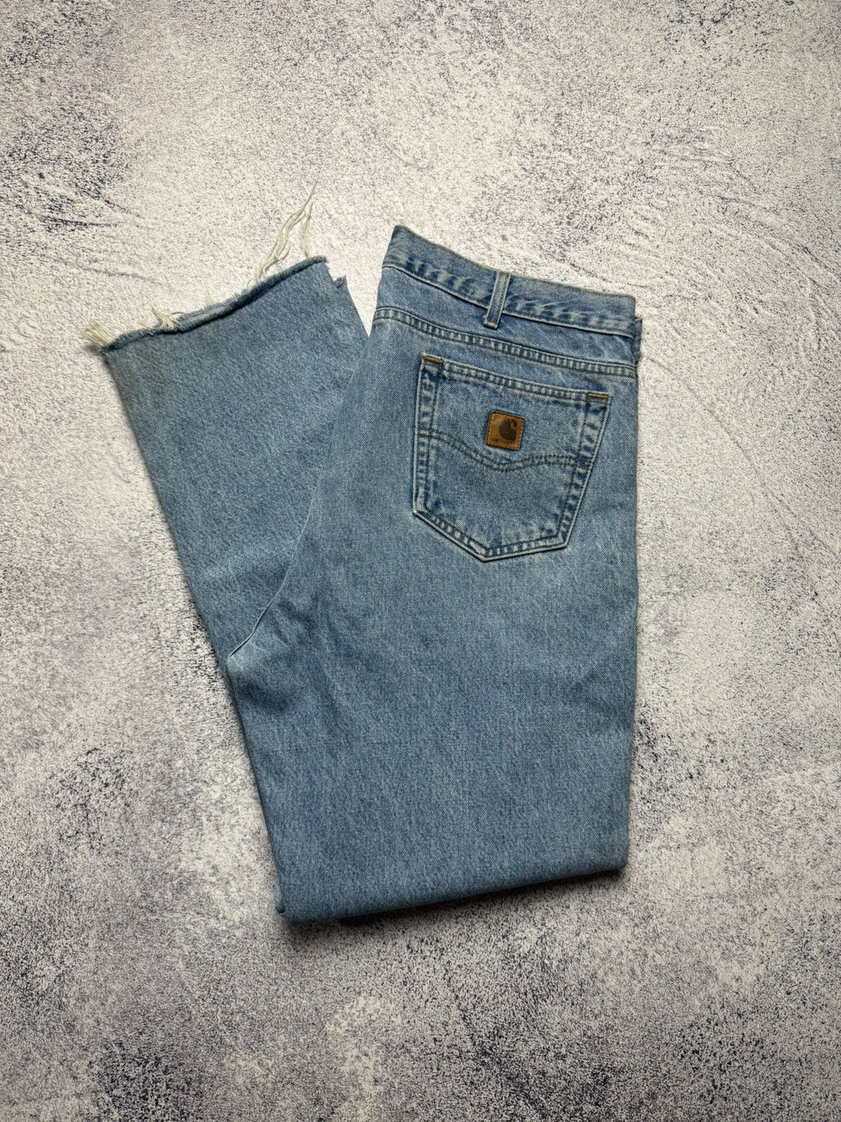 Carhartt Vintage Carhartt Jeans Work Skate Denim Pants Leather Logo Size US 38 / EU 54 - 10 Thumbnail