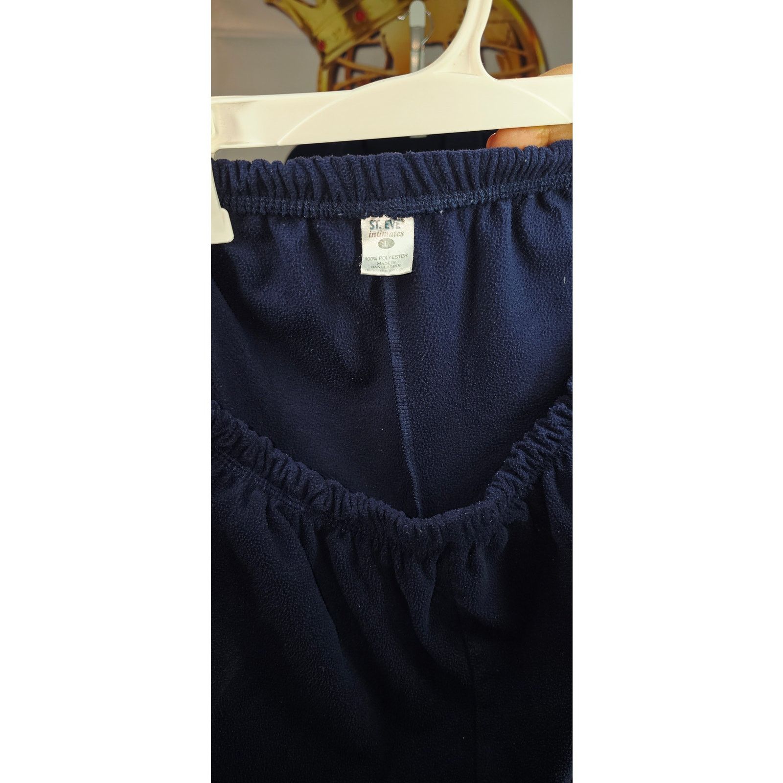 Other St. Eve Intimates Navy Blue Fleece Pajama Set - Size Large Size L / US 10 / IT 46 - 8 Thumbnail