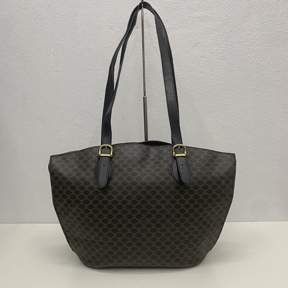 Celine ‼️LASTDROP‼️ VINTAGE CELINE MACADAM SHOULDER BAG BLACK CLOTH Size ONE SIZE - 4 Thumbnail