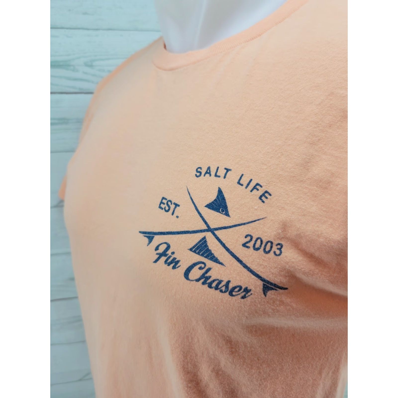Vintage SALT Life Fin Chaser T-Shirt Orange Medium Men Shirt Short Sleeve" Size US M / EU 48-50 / 2 - 3 Thumbnail