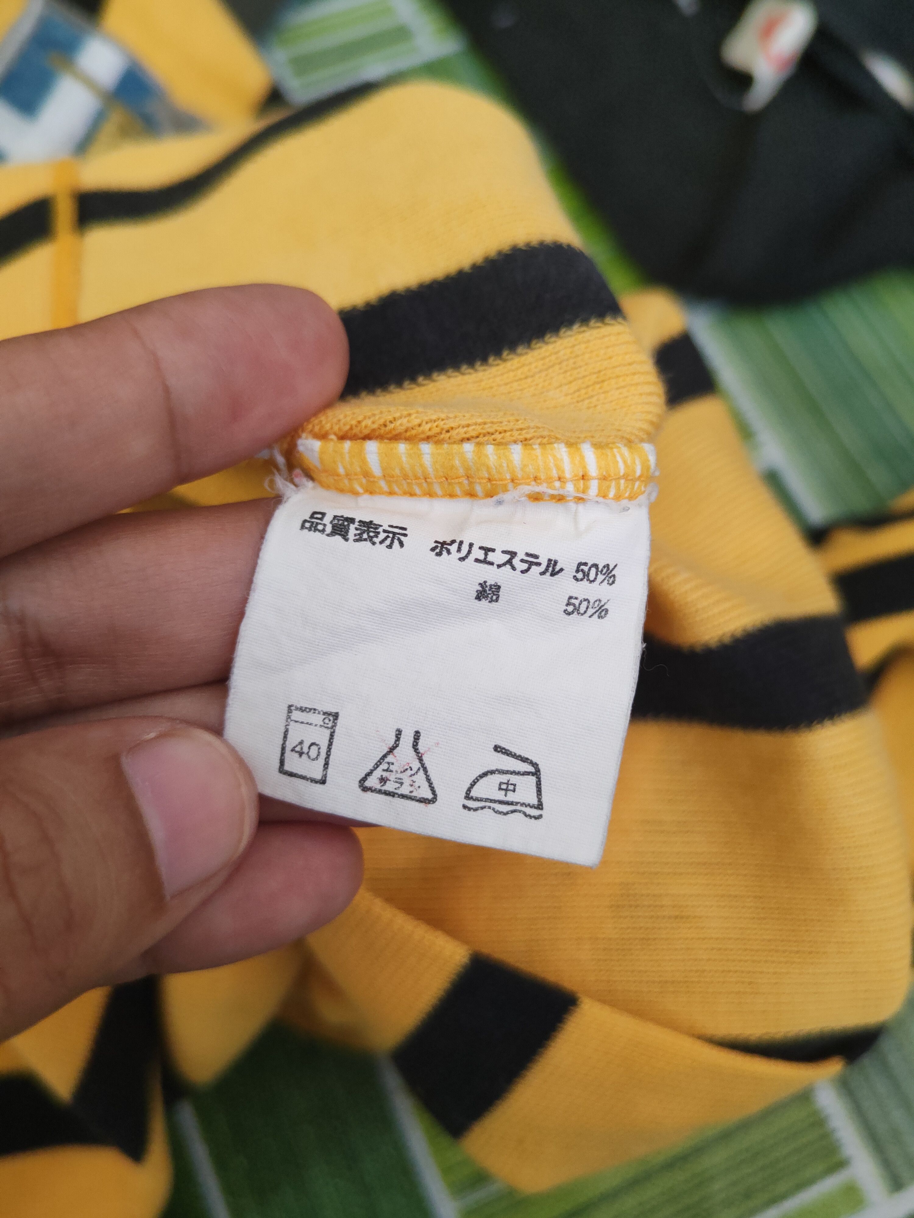 Asics DL Asics Yellow Black Stripe vintage japan jersey #612 Size US L / EU 52-54 / 3 - 11 Thumbnail