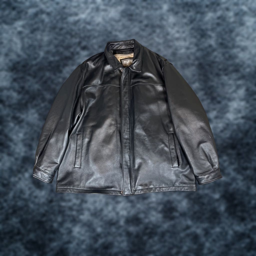 Vintage VINTAGE Wilsons Leather Jacket Mens 2XL Thinsulate Liner Full Zip Vtg Motorcycle Jacket Black Leather Belted Collared Zipper Pockets Mens Size US XXL / EU 58 / 5 - 1 Thumbnail
