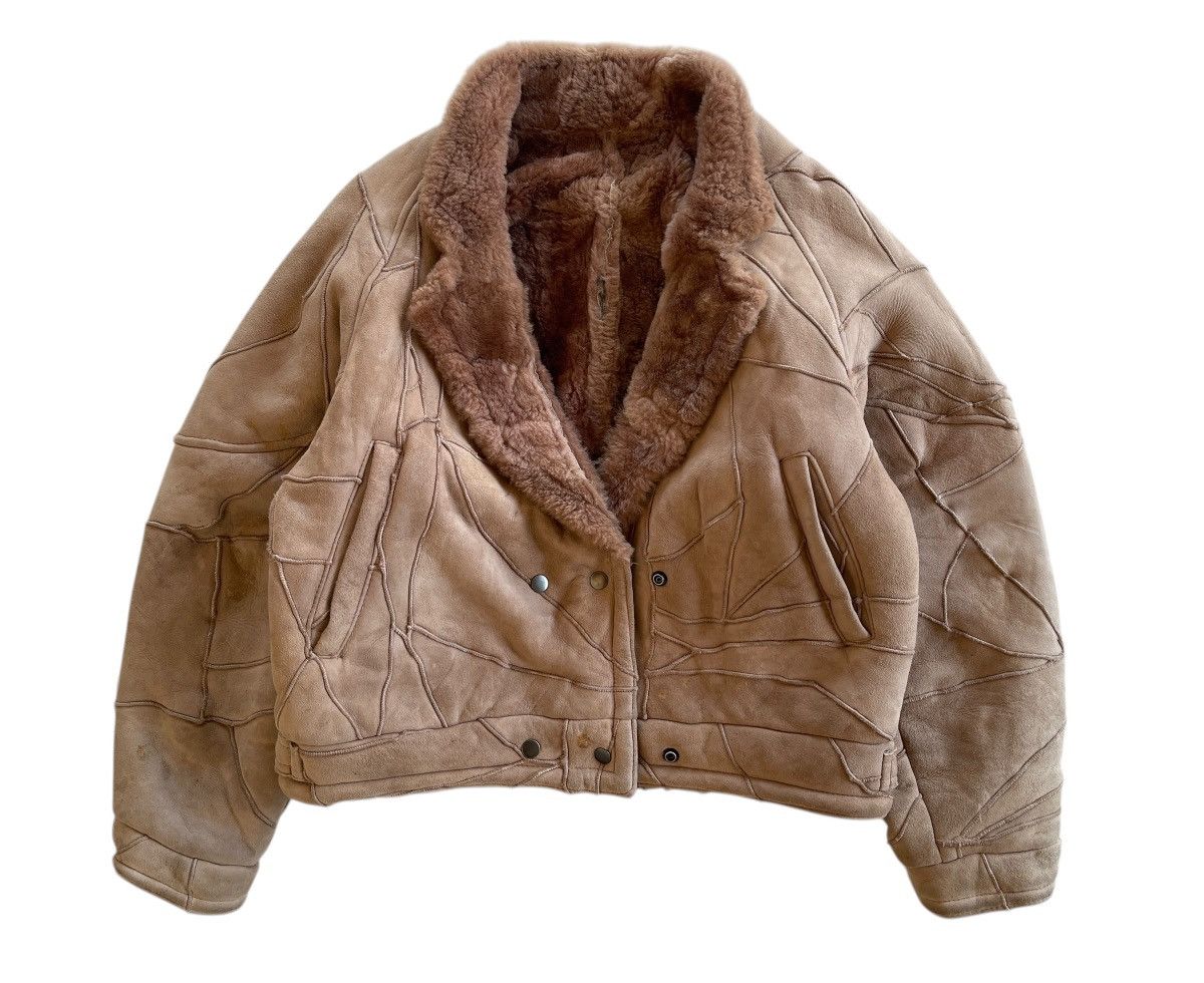 Vintage Patchwork Sheepskin Fur Cropped Jacket Size US M / EU 48-50 / 2 - 2 Thumbnail