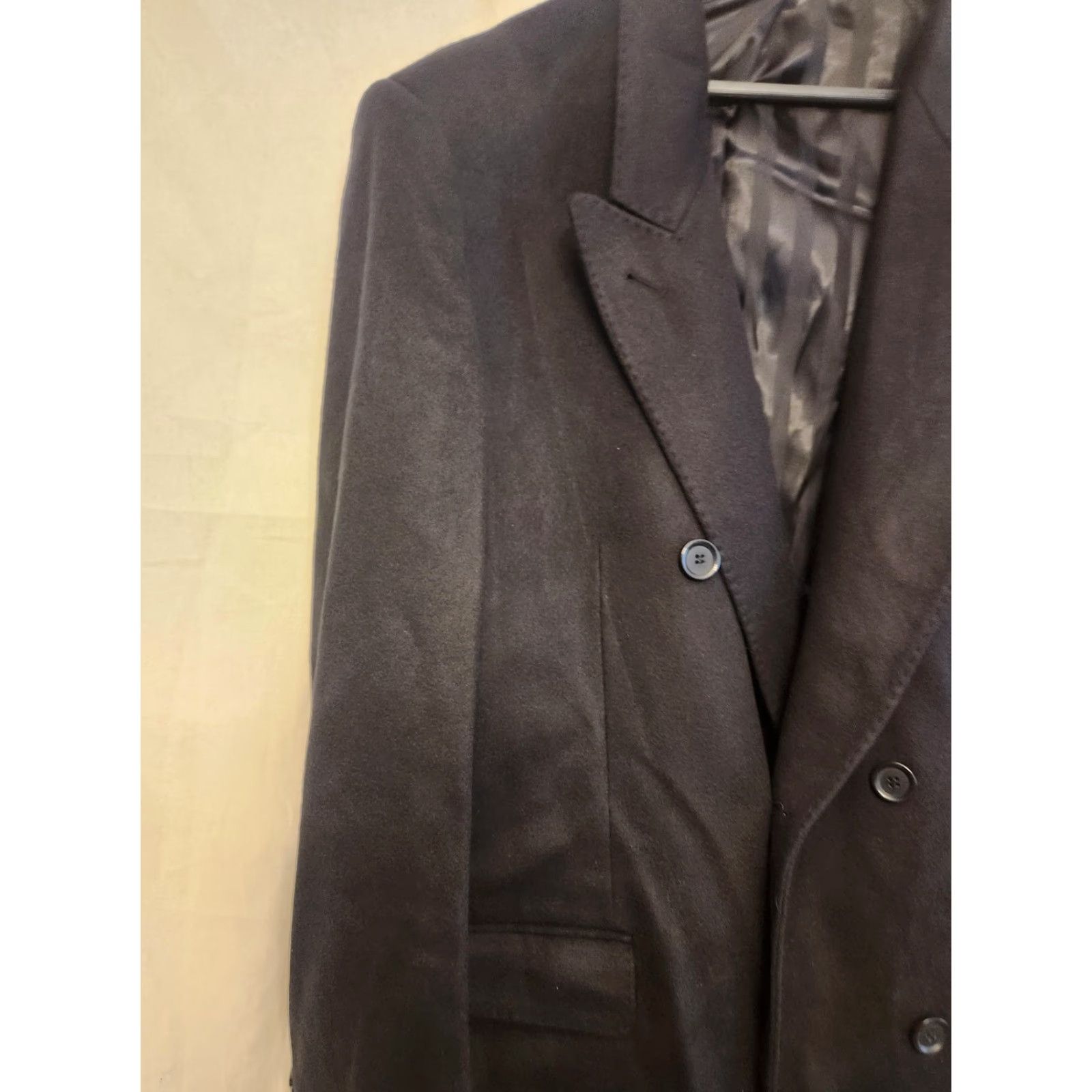 Vintage VINTAGE Louis Dell'Olio Coat Mens 50 Navy 100% Cashmere Long Overcoat Made In Italy Size US M / EU 48-50 / 2 - 5 Thumbnail