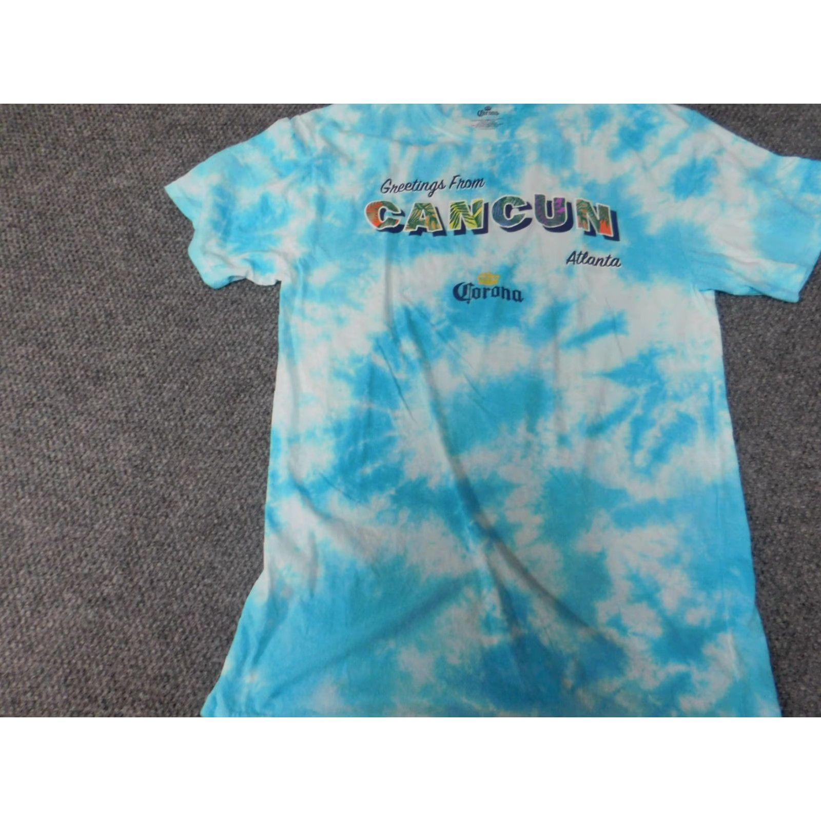 Vintage Corona Mens shirt Medium Blue tie dye atlanta cancun mexico Size US M / EU 48-50 / 2 - 2 Thumbnail