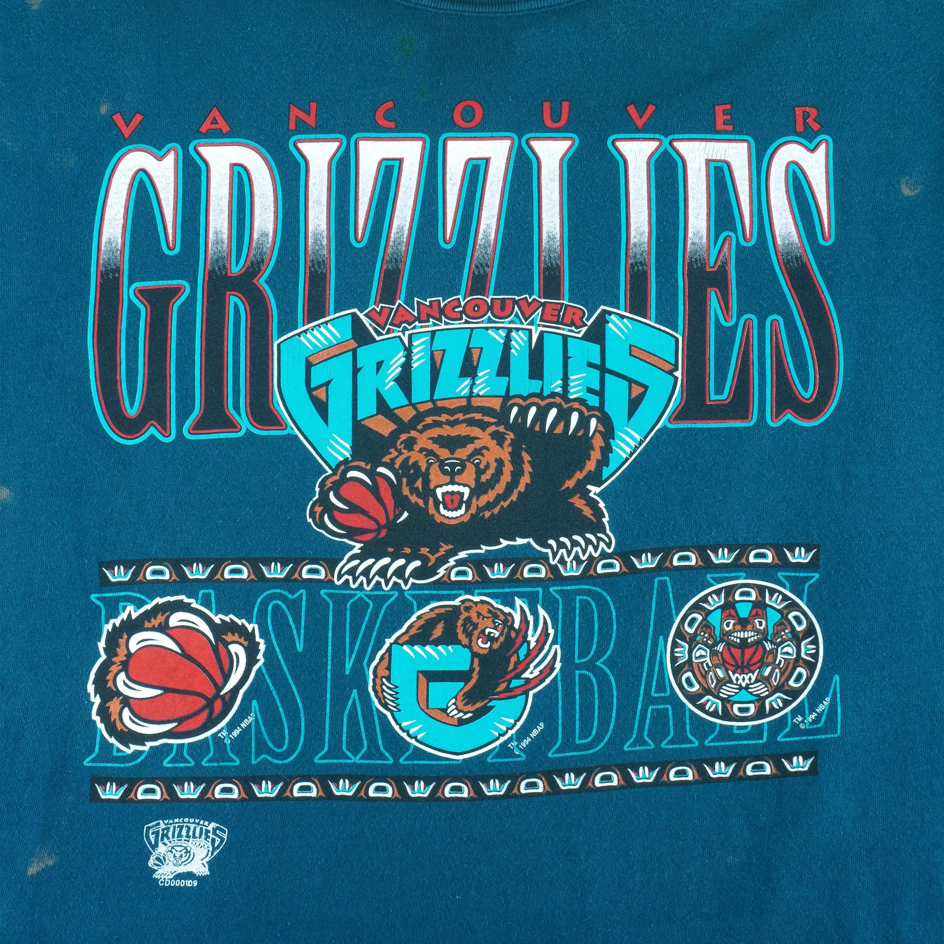 NBA (Waves) - Vancouver Grizzlies Spell-Out T-Shirt 1994 Size US XL / EU 56 / 4 - 4 Thumbnail