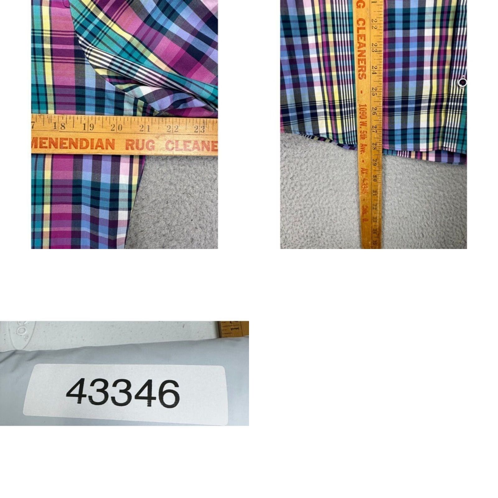 Vintage Olymp Level Five Dress Shirt Mens 15.3-4 40 Multi Plaid Body Fit Button Up Size 42R - 8 Thumbnail