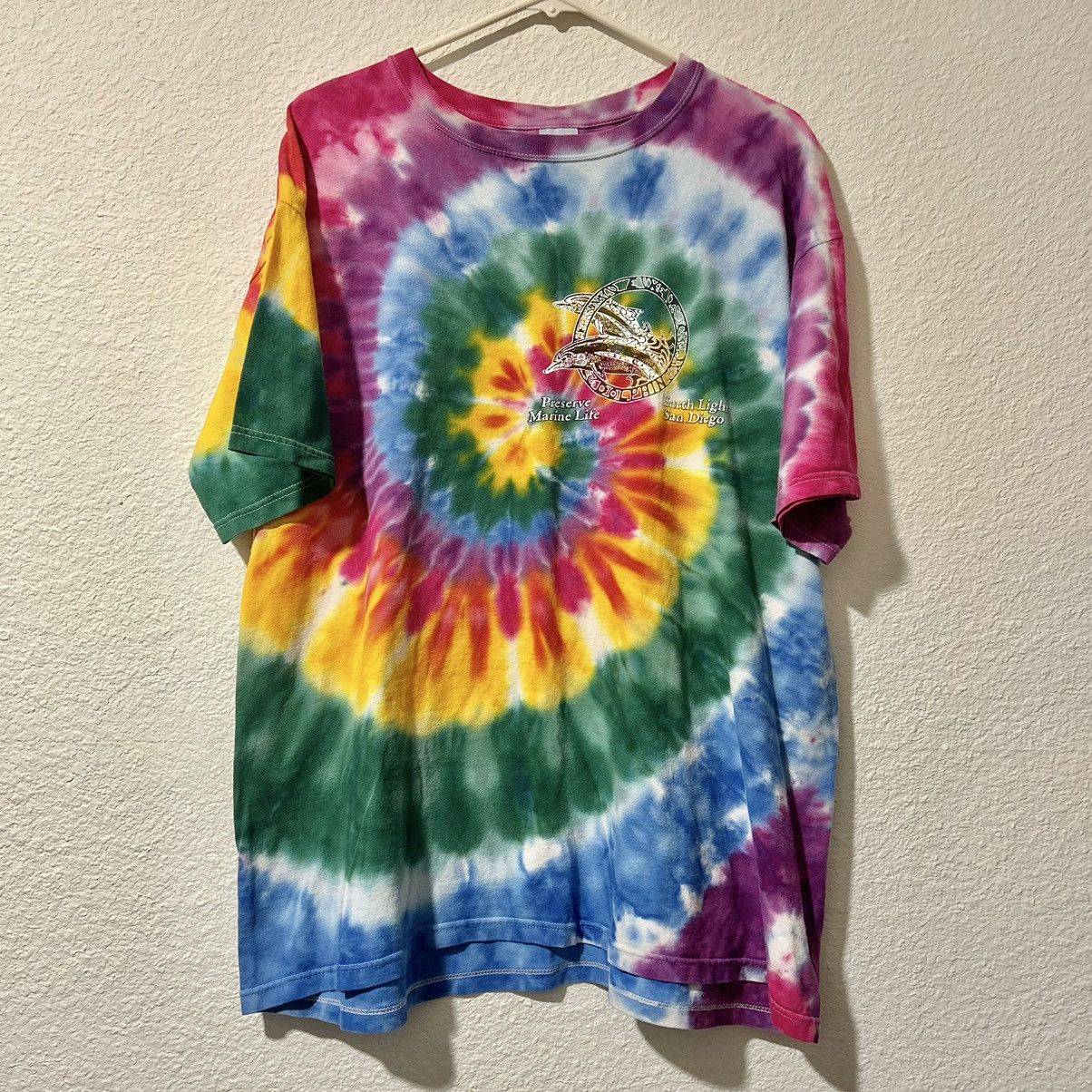 Anvil × Vintage Vintage 90’s Earth Light San Diego Tie-Dye Anvil T-Shirt XL Size US XL / EU 56 / 4 - 1 Thumbnail