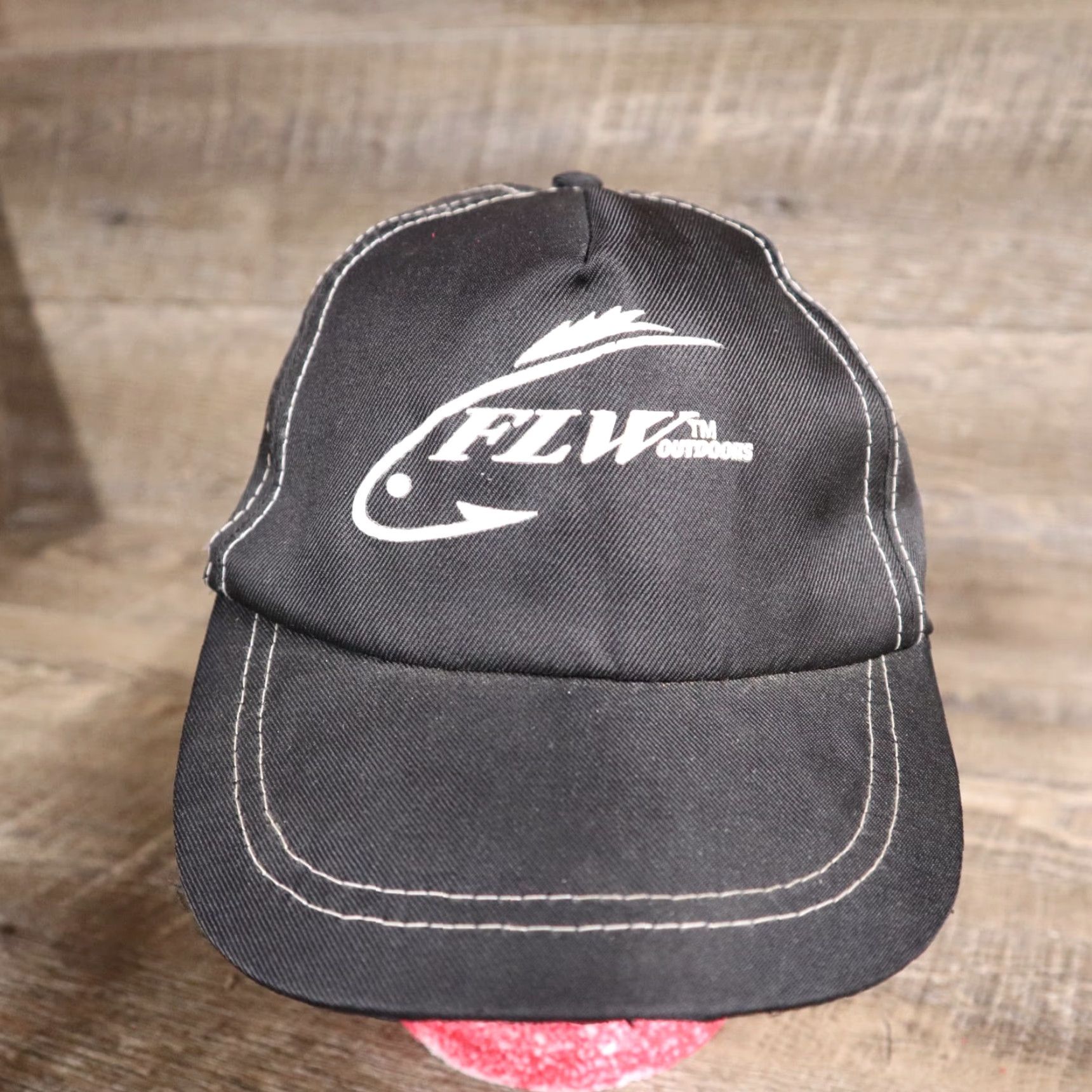 Vintage FLW Outdoors Hat Baseball Cap Mens One Size Black Adjustable Strapback Fishing Theme 90s? Size ONE SIZE - 2 Thumbnail
