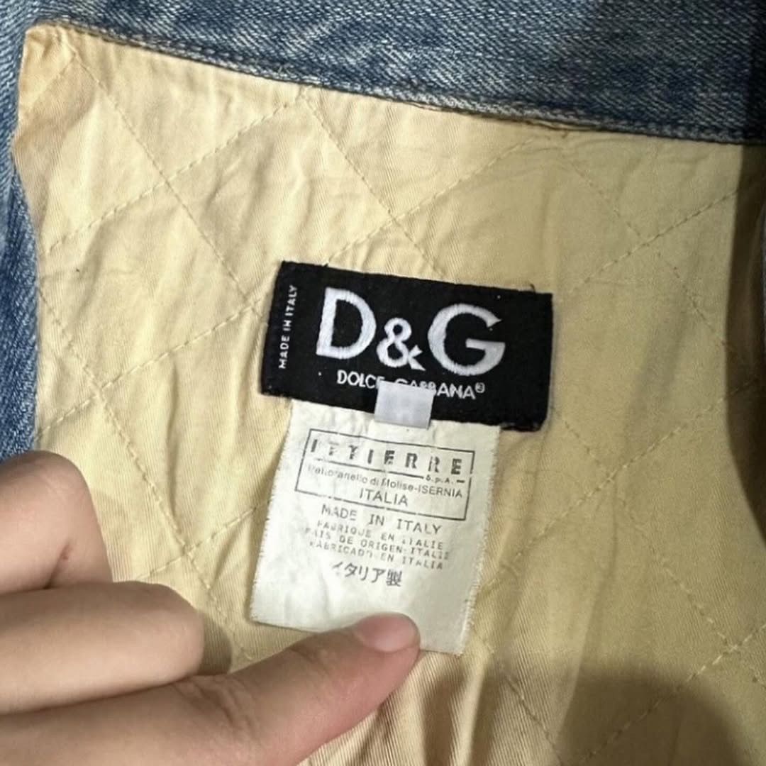 Dolce & Gabbana 00’s Dolce & Gabbana Camo Sleeve Trucker Denim Jacket Size US M / EU 48-50 / 2 - 13 Thumbnail