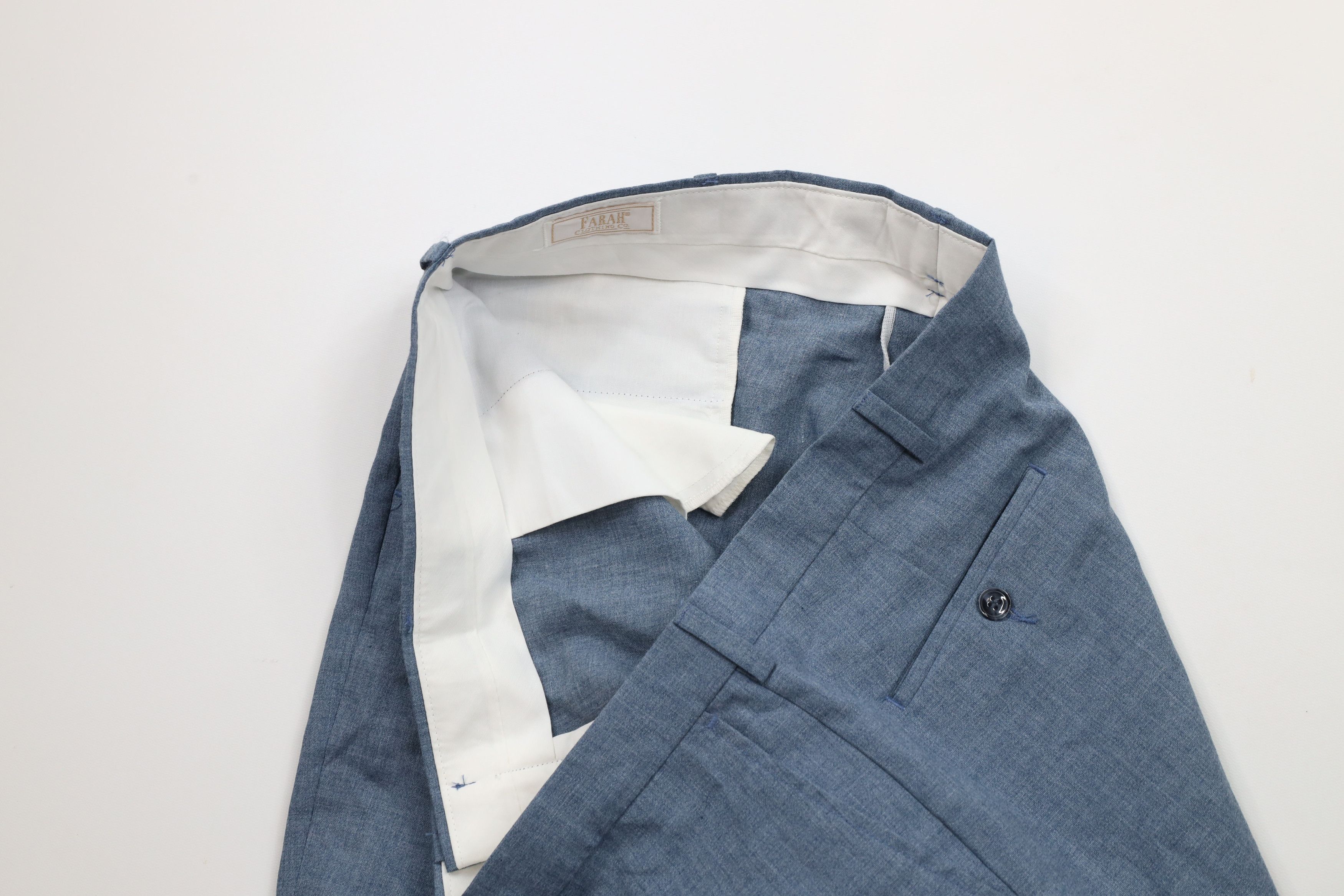 Vintage Vintage 70s Streetwear Knit Wide Leg Chino Pants Blue Size US 38 / EU 54 - 6 Thumbnail