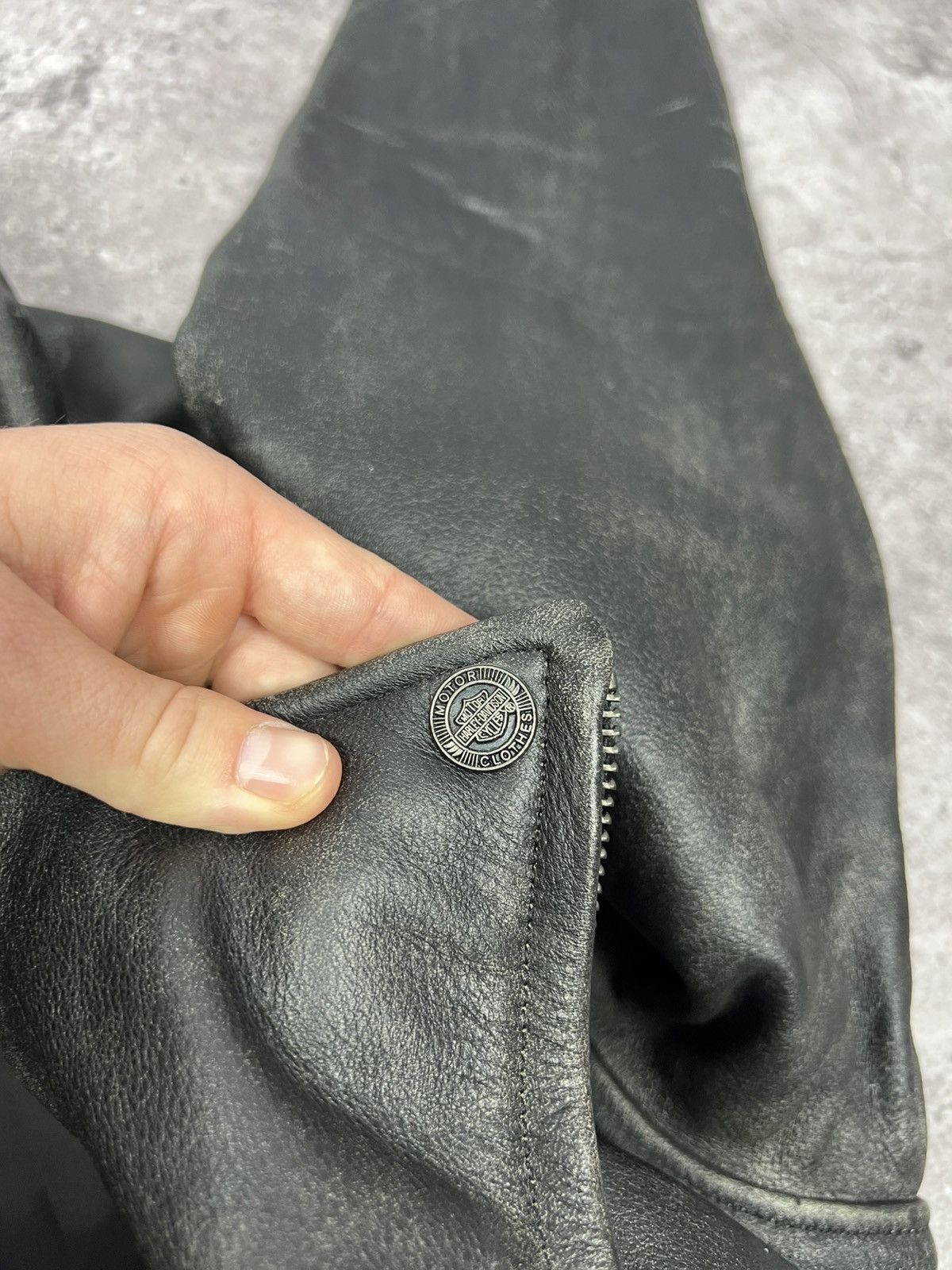 Harley Davidson CRAZY Vintage Harley Davidson Leather Motorcycle Jacket Size US L / EU 52-54 / 3 - 23 Thumbnail