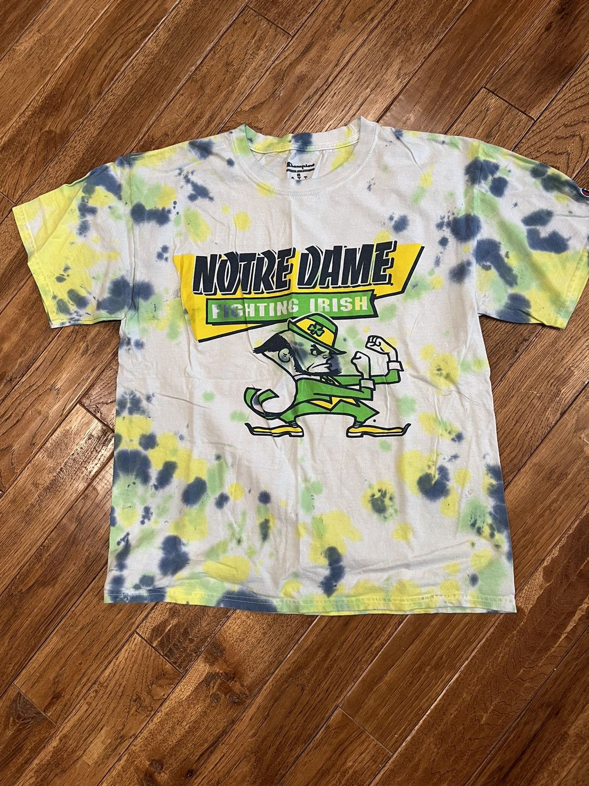 Champion Notre Dame Mens Tie-Dye T-Shirt Size US M / EU 48-50 / 2 - 1 Thumbnail