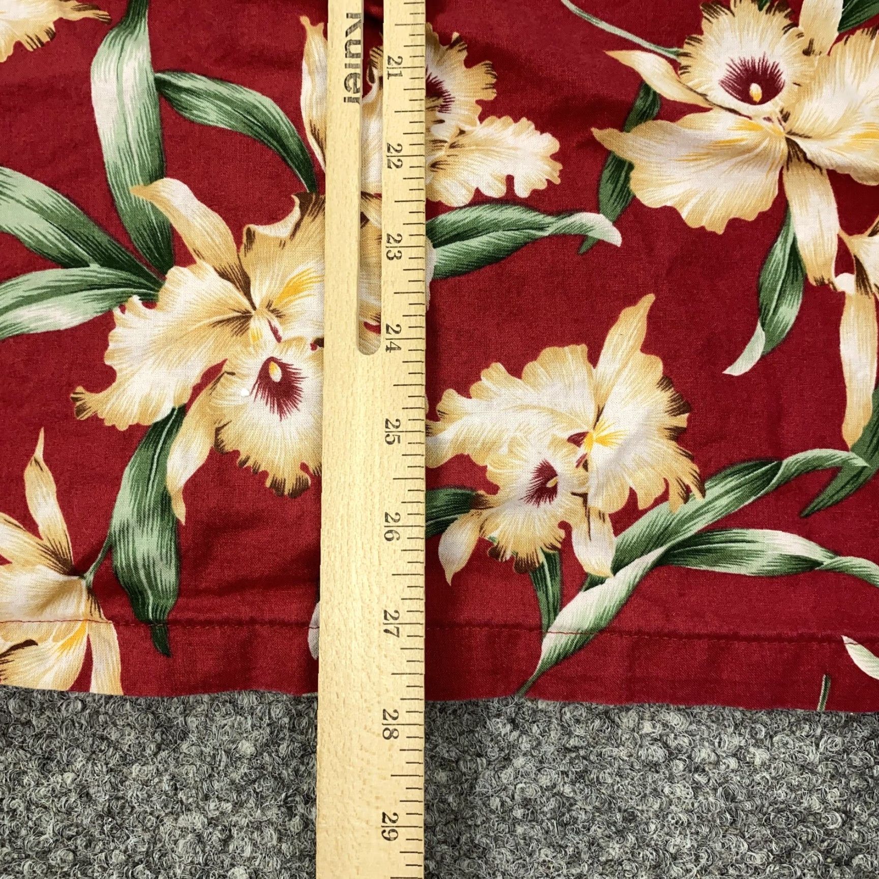 ALOHAS VINTAGE Howie Hawaiian Shirt Mens Large Short Sleeve Aloha Floral Cotton Tropical Red Yellow Orchid 90s Mens Size US L / EU 52-54 / 3 - 7 Thumbnail