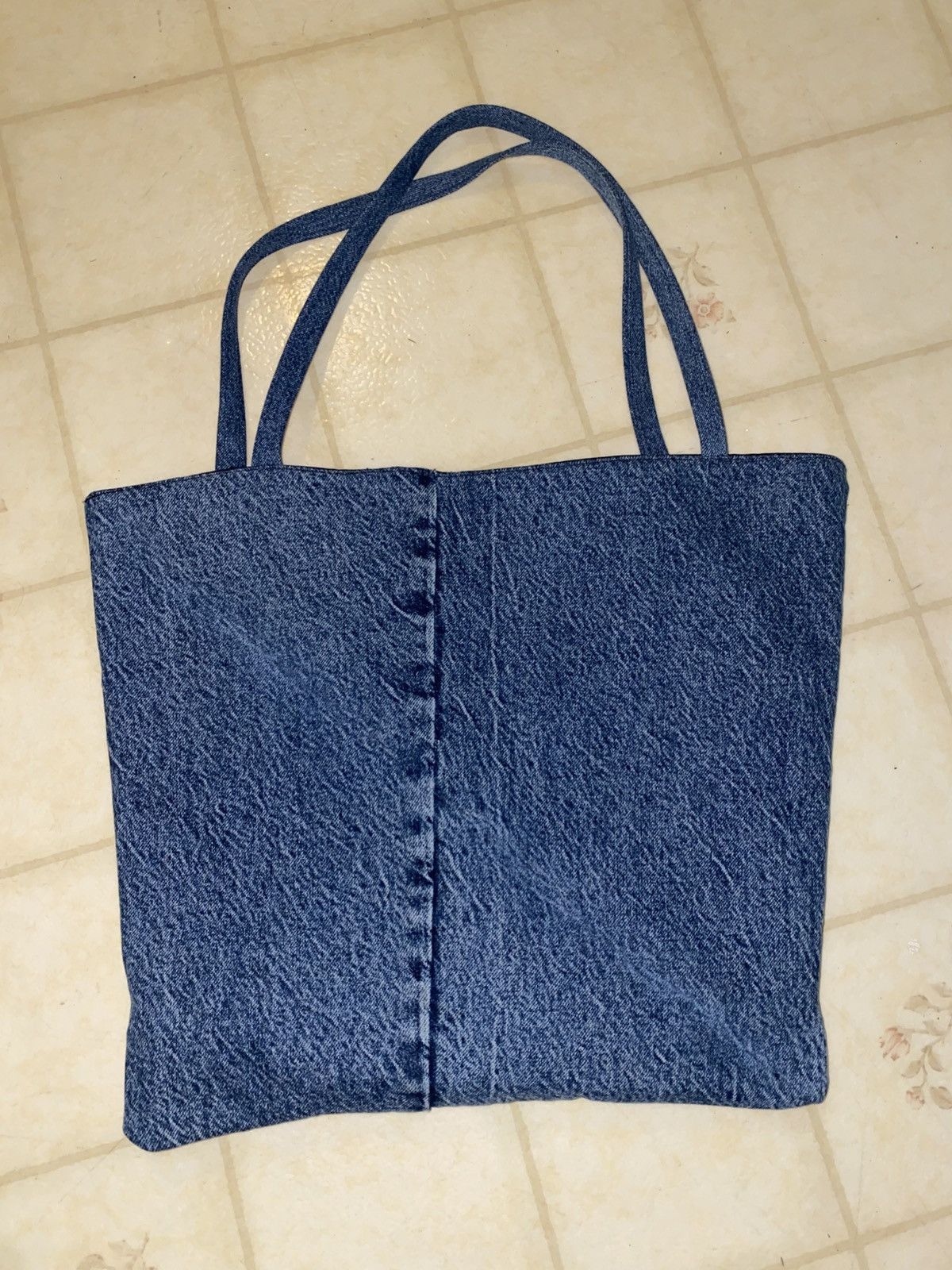 Vintage Upcycled Stonewashed Jean Tote Denim Bag Size ONE SIZE - 2 Thumbnail