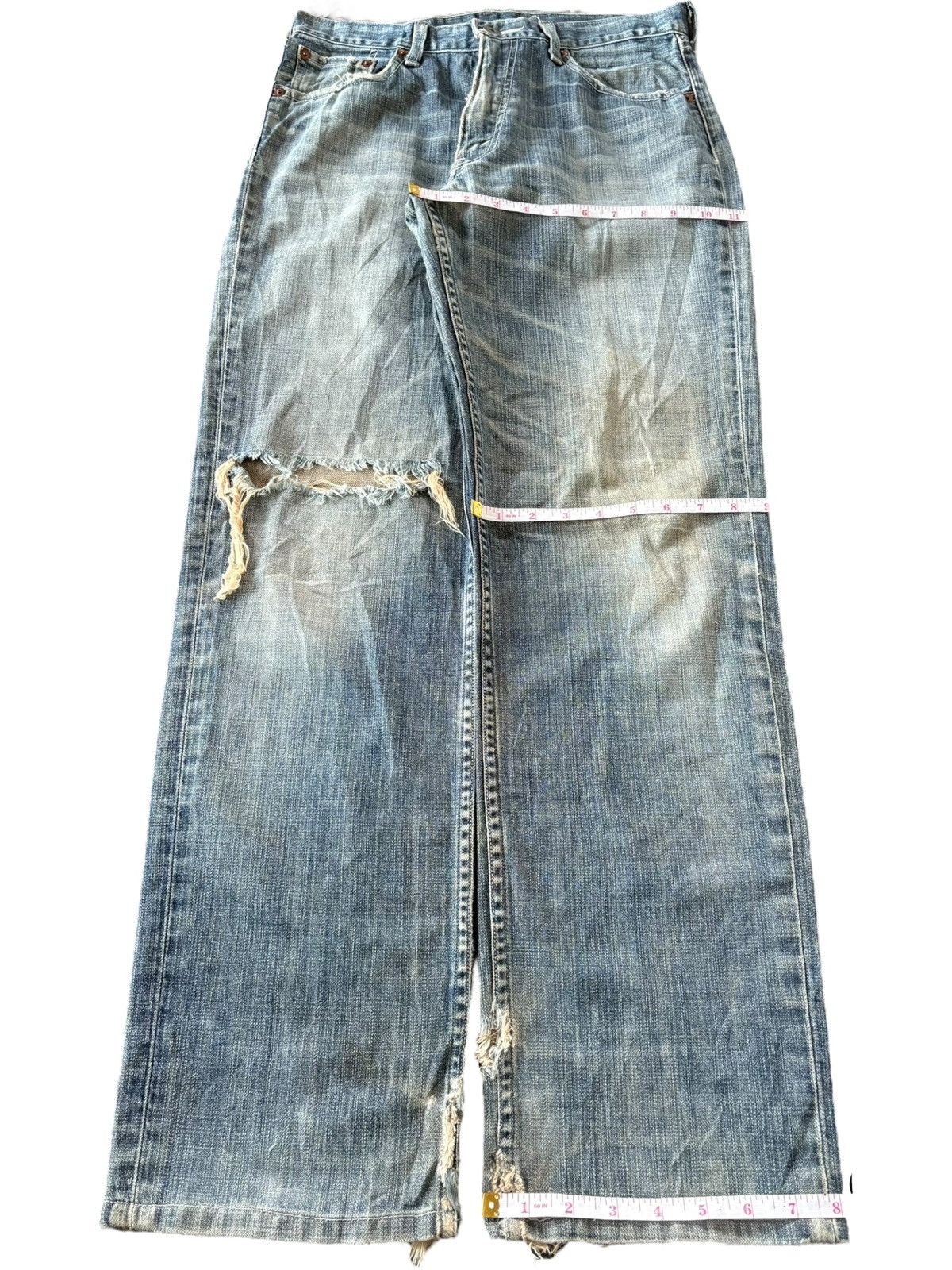 Levi's Vintage 90s Levis 502 Mud Wash Distress Baggy Jeans Size US 30 / EU 46 - 8 Thumbnail