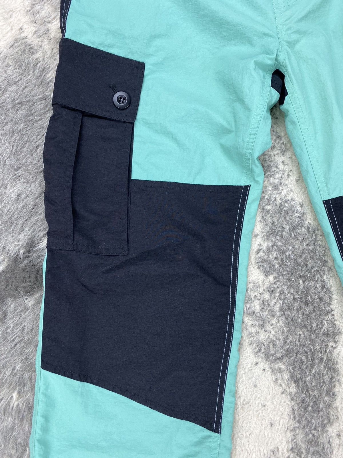 Beauty Beast × Japanese Brand Japanese Brand “X-GIRL” Cargo Patchwork Turqoise/Black Pant Size US 29 - 11 Thumbnail
