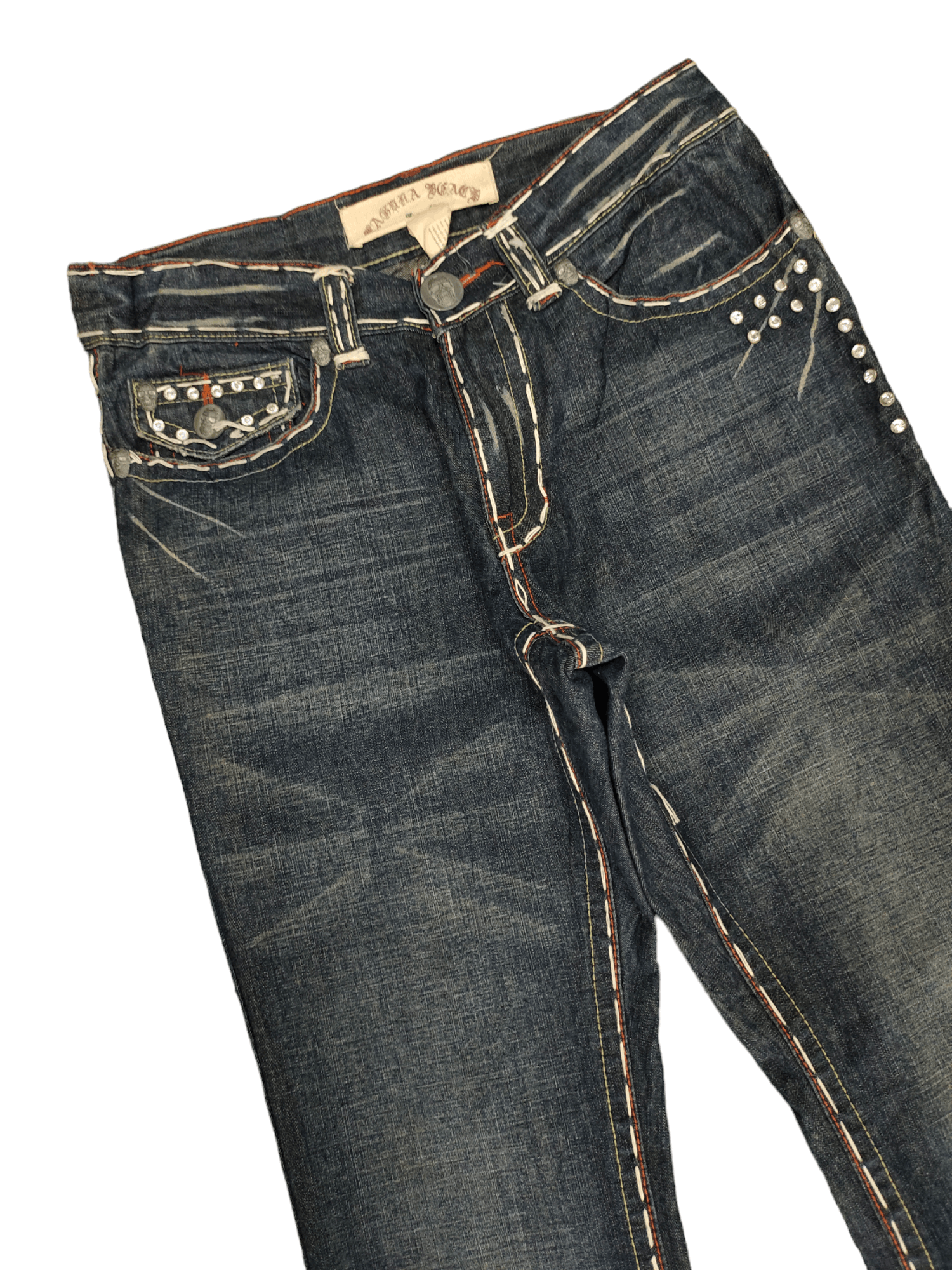 Le Grande Bleu (L.G.B.) Flare Jeans Laguna Beach Usa Boot Cut Y2k Affliction Style Size US 30 / EU 46 - 14 Thumbnail
