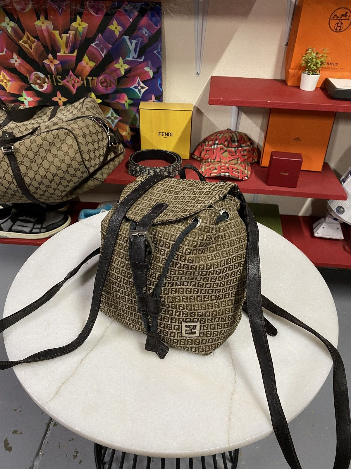 Fendi Fendi FF Monogram Backpack Canvas Leather Small Bag Vtg Size ONE SIZE - 17 Thumbnail