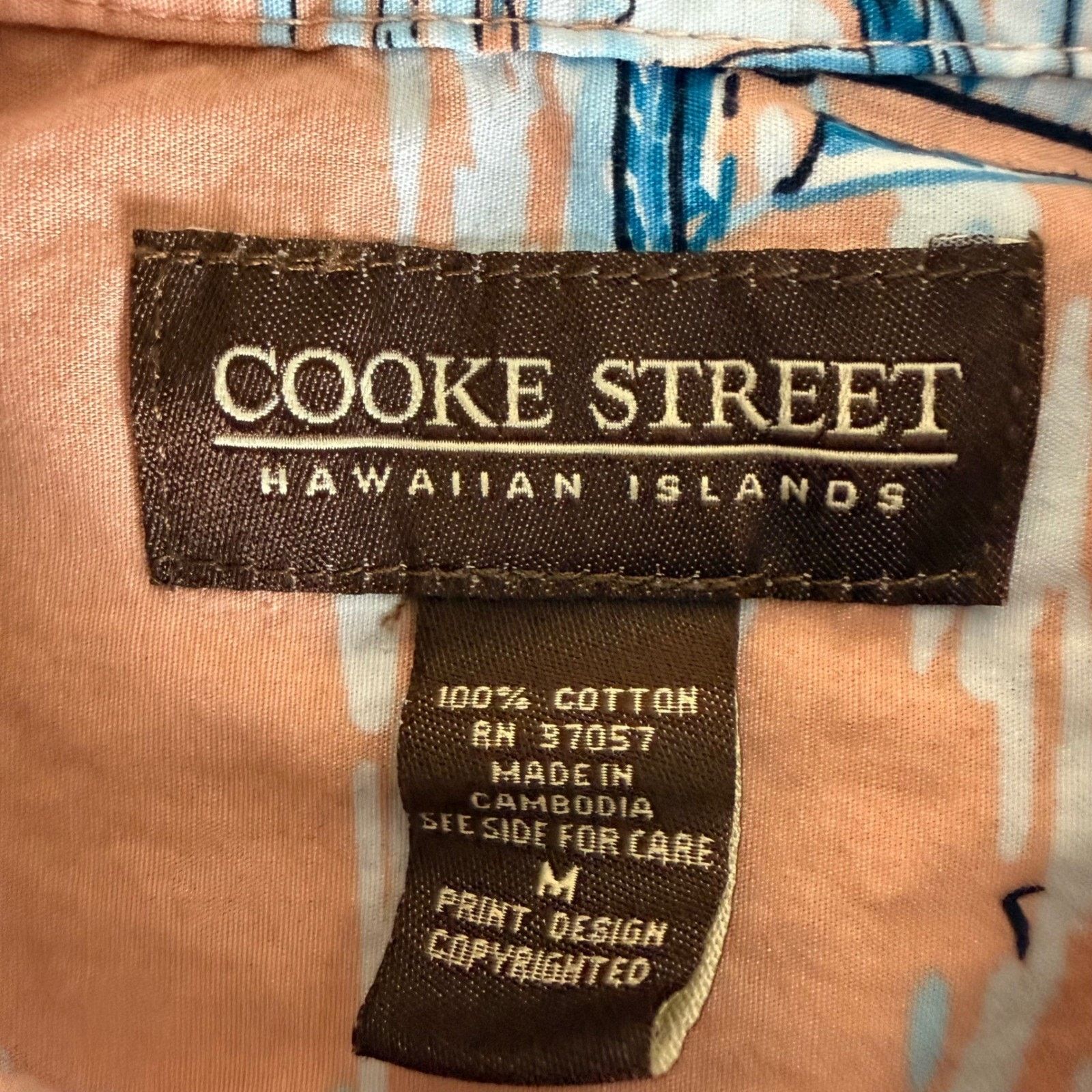 Other Cooke Street Mens Medium Peach Blue Sailboat Hawaiian Shirt Size US M / EU 48-50 / 2 - 2 Thumbnail