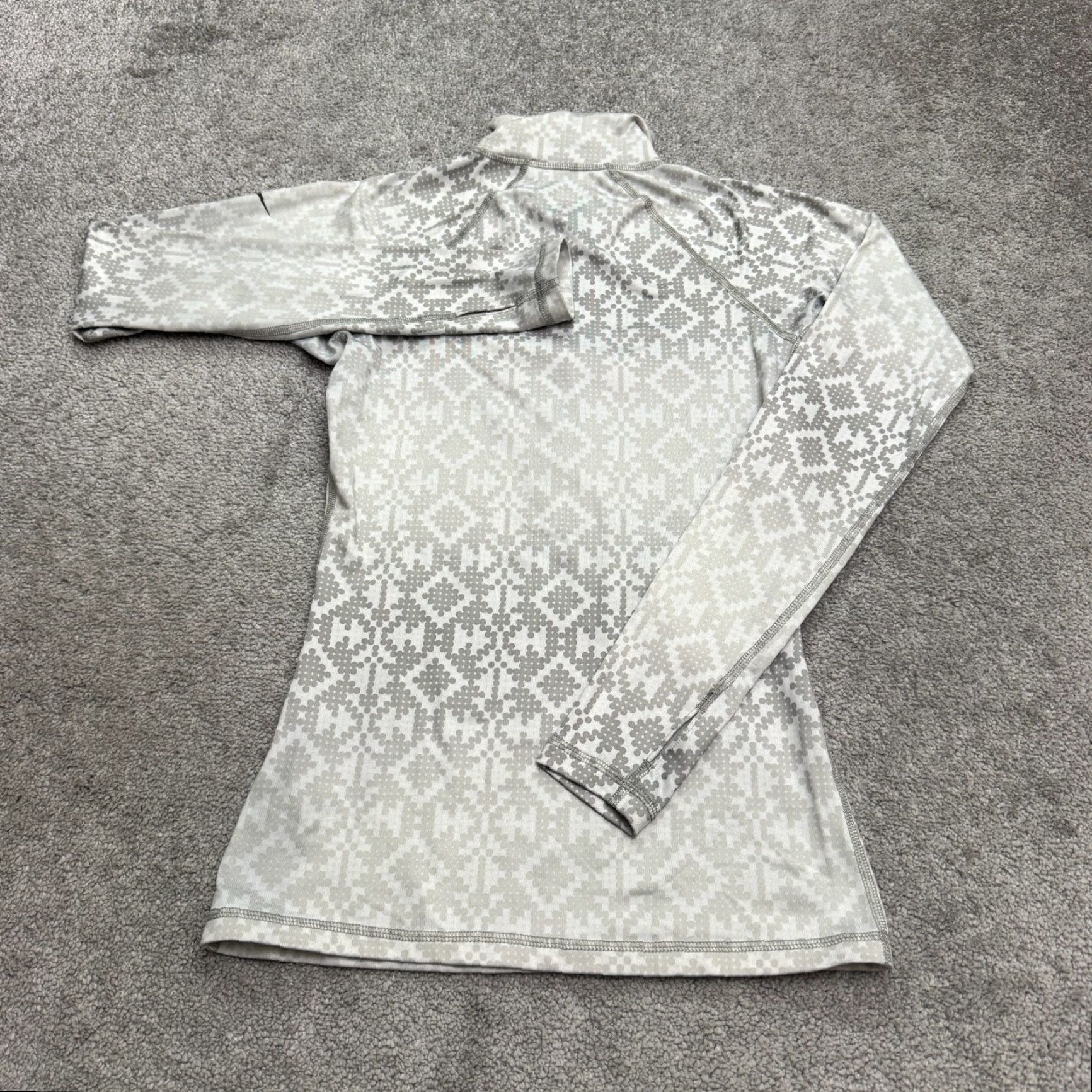 Nike Nike Pro Hyperwarm Dri-Fit Fair Isle 1/2 Zip Active Jacket Womens Small Gray Size S / US 4 / IT 40 - 2 Thumbnail