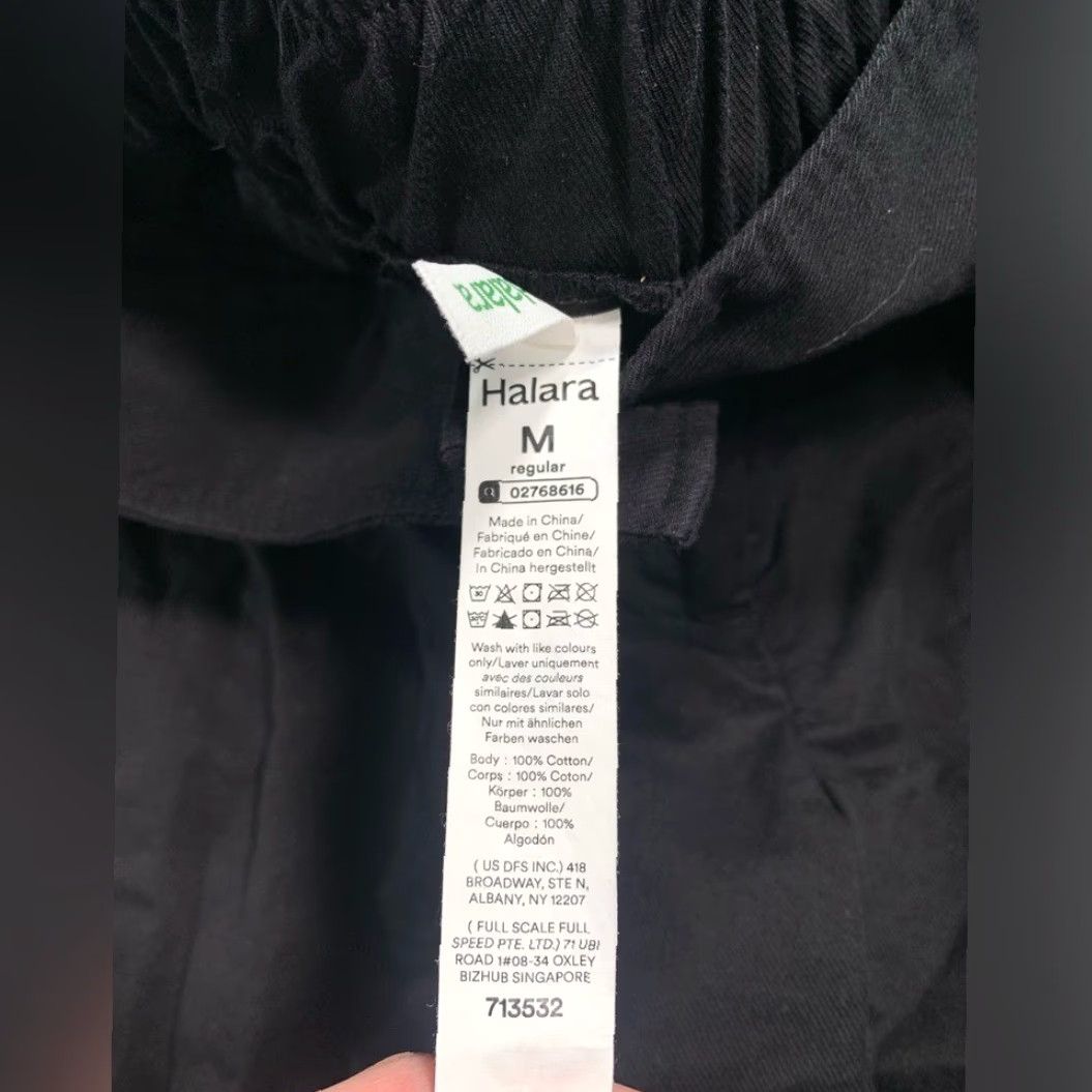 Vintage HALARA Black Cotton Pants Medium Regular Women Ankle Style M Black Size 32" / US 10 / IT 46 - 4 Thumbnail
