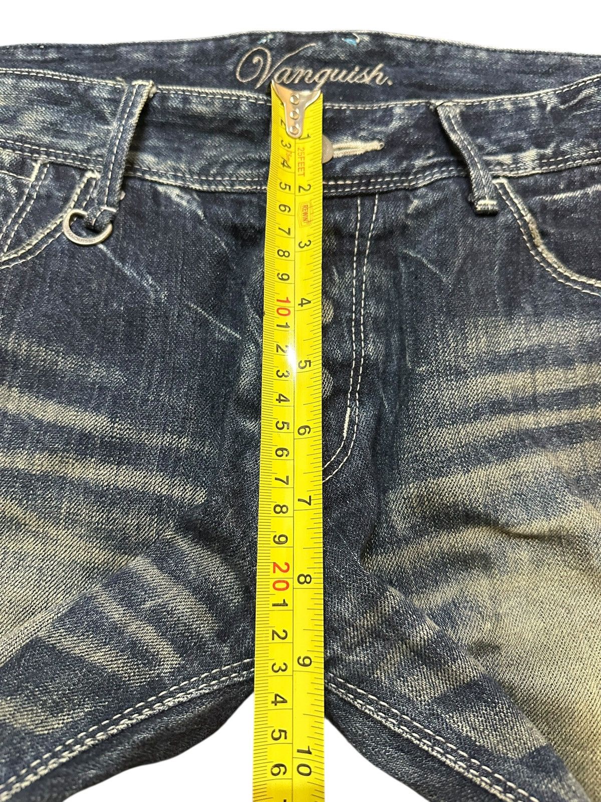 Japanese Brand Vintage Japan Vanquish Faded Wash Thunder Distress Flare Size US 34 / EU 50 - 15 Thumbnail