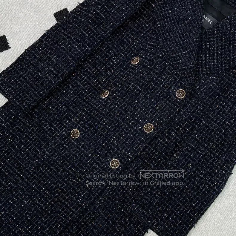 Chanel Chanel 19A Misty Forest Series Double-row Tweed Long Coat Size S / US 4 / IT 40 - 4 Thumbnail