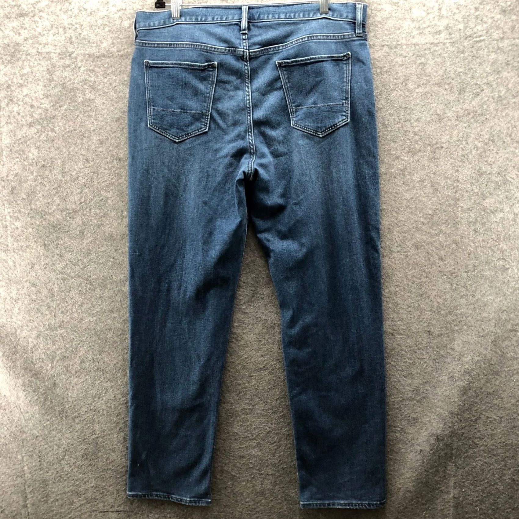 Banana Republic Banana Republic Jeans Mens 36x32 Travel Indigo Blue Washed Stretch Slim Straight 5-Pocket Denim Cotton Blend Medium Indigo Label Logo Zip Button Mens Size US 36 / EU 52 - 2 Thumbnail