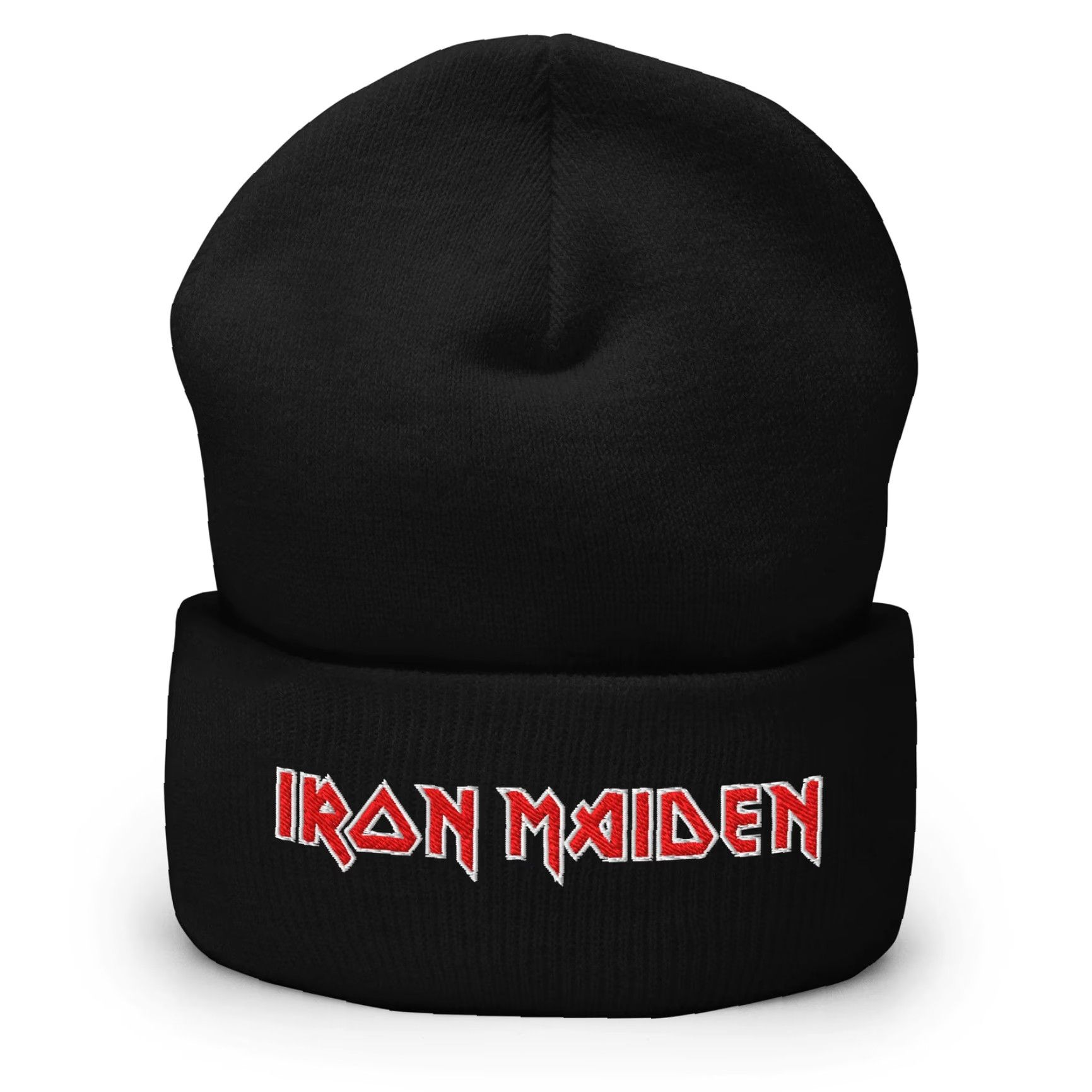 Vintage Iron Maiden Embroidered Beanie Hat Officially Licensed Mens One Size Black Regular Hat Holiday, Rock, Music, Casual, Travel, Workwear Size ONE SIZE - 3 Thumbnail