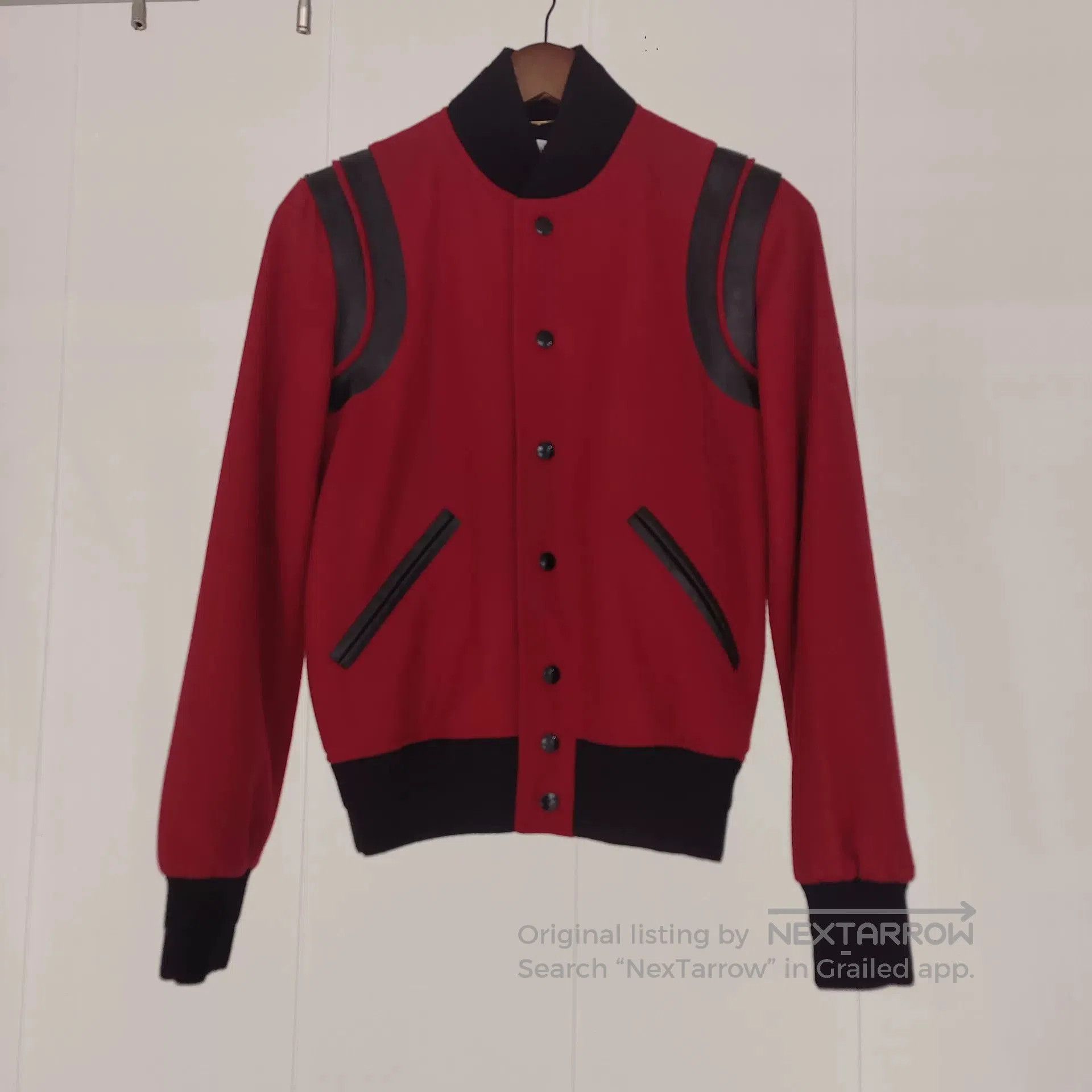 Saint Laurent Paris Saint Laurent Red Black Leather Accent Jacket. Size US M / EU 48-50 / 2 - 1 Thumbnail