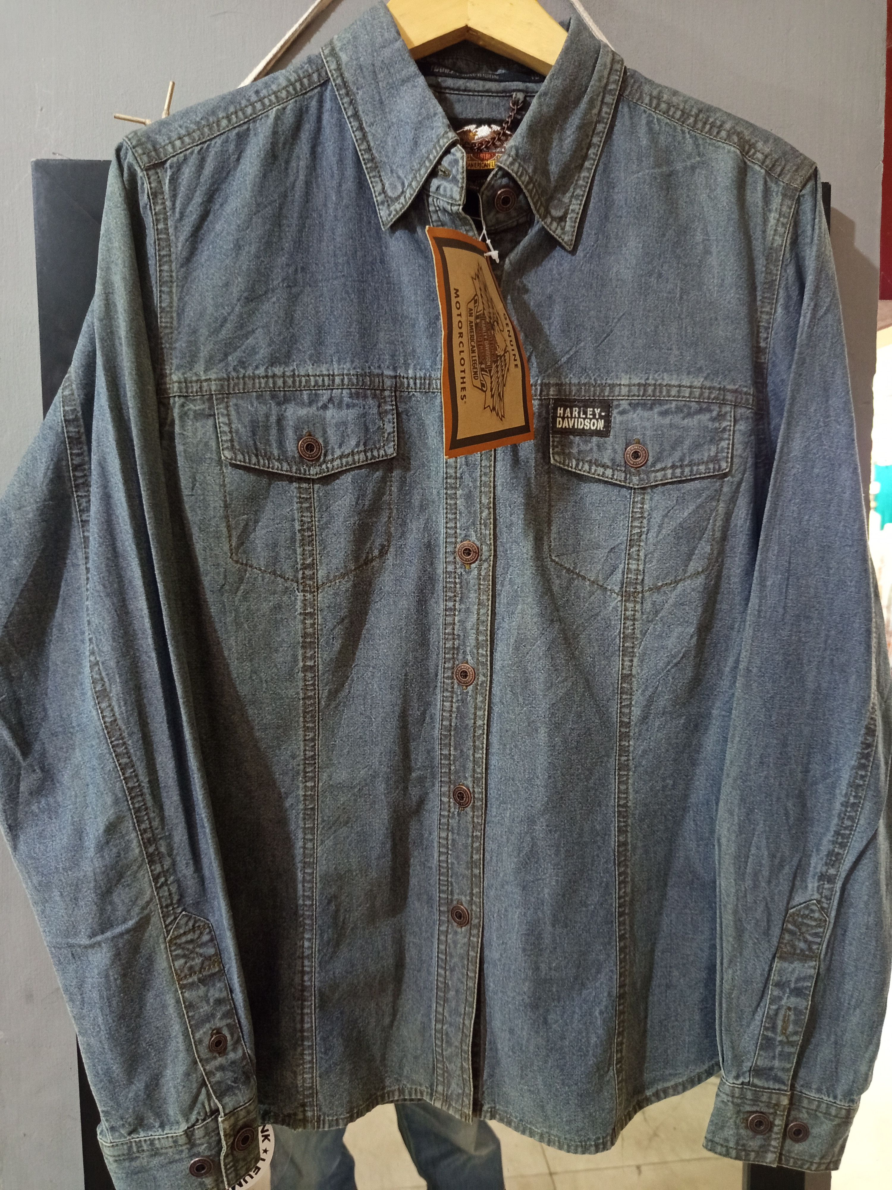 Harley Davidson 2003 Harley Davidson Show Sample Denim Shirt Size M / US 6-8 / IT 42-44 - 3 Thumbnail
