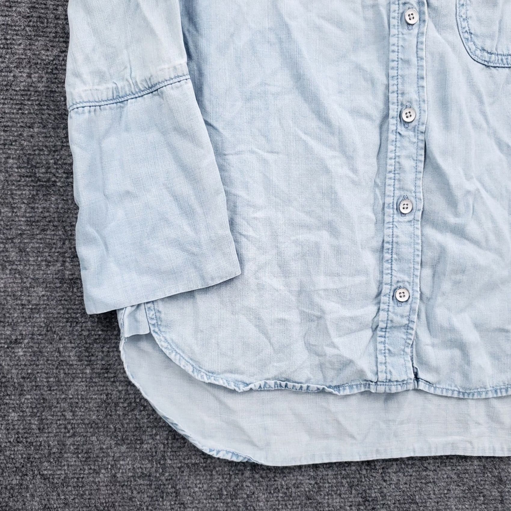 CLOT Cloth & Stone Button-Up Shirt Womens XS Blue Tencel Long Sleeve Relaxed Casual Size XS / US 0-2 / IT 36-38 - 4 Thumbnail