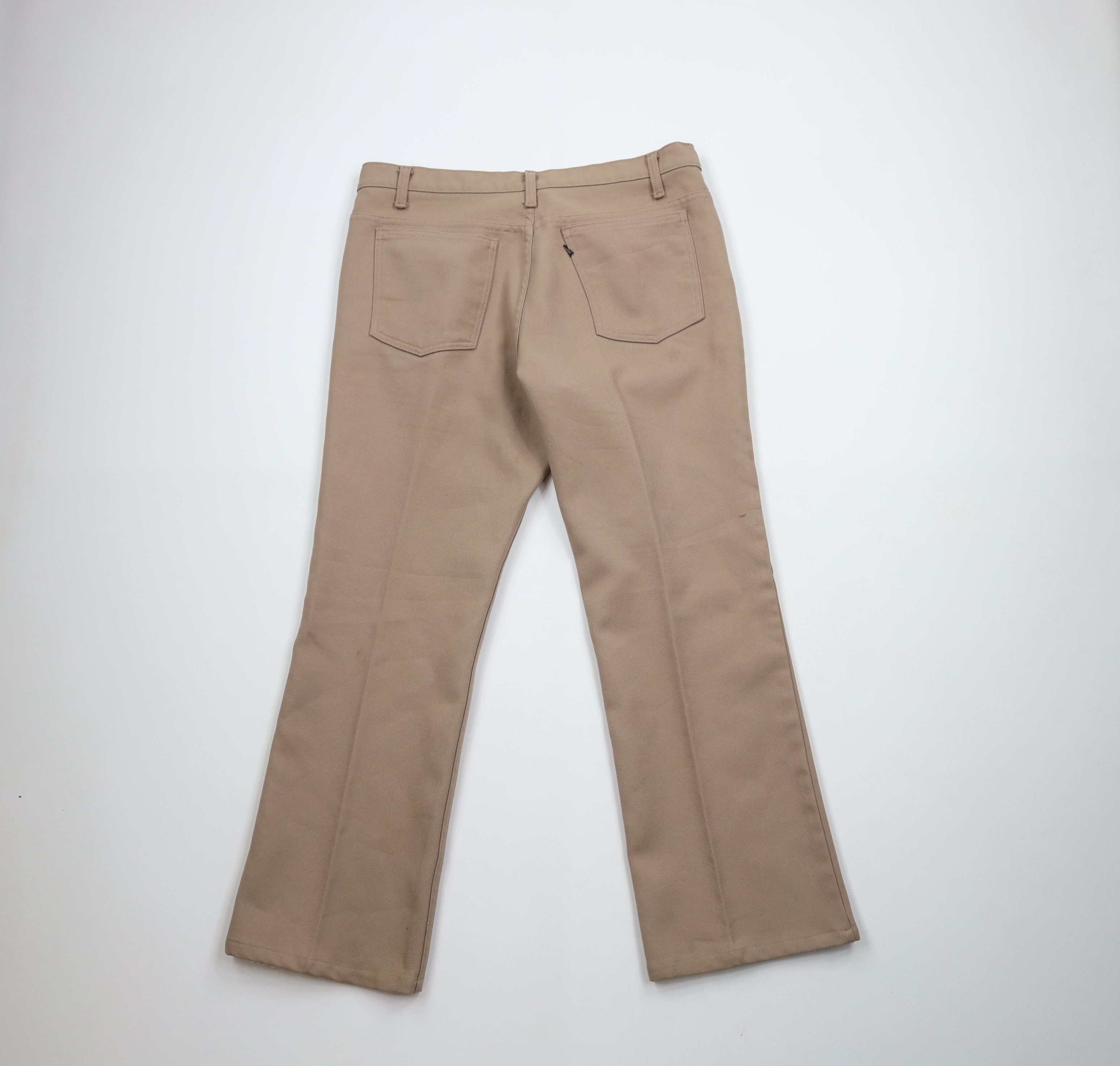 Levi's × Vintage Vintage 90s Levis Flared Wide Leg Knit Chino Pants Beige USA Size US 36 / EU 52 - 12 Thumbnail