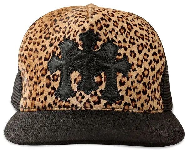 Chrome Hearts Chrome Hearts Leopard Print Hat w/ Leather Cross Patches Size ONE SIZE - 1 Thumbnail