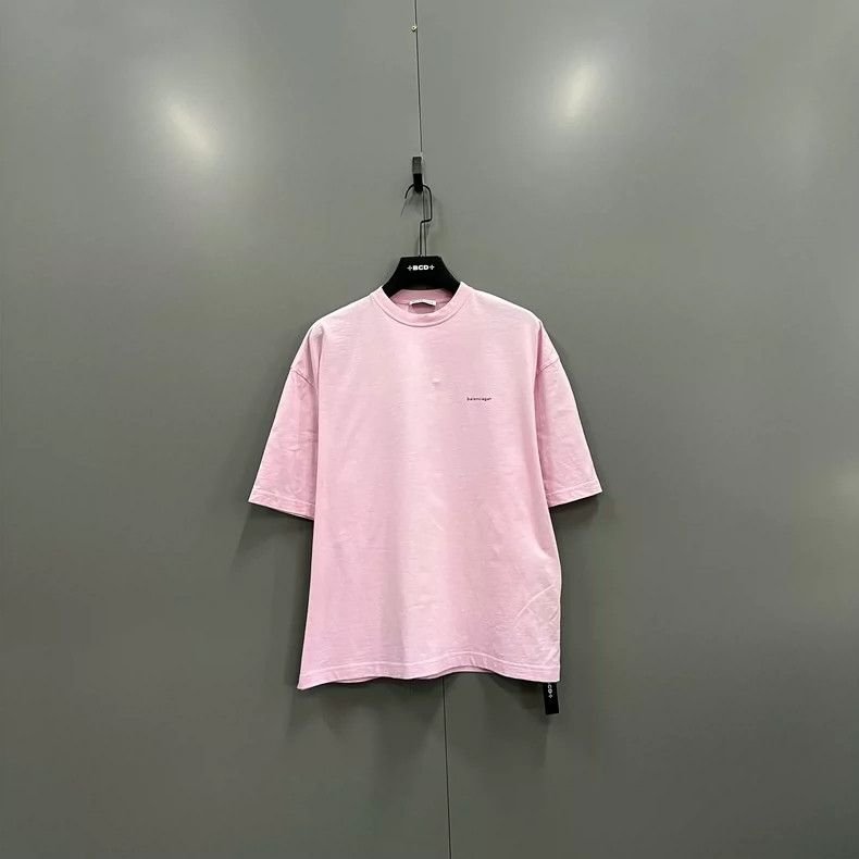 Balenciaga Balenciaga Pink small logo crew-neck short-sleeved Size US S / EU 44-46 / 1 - 1 Thumbnail