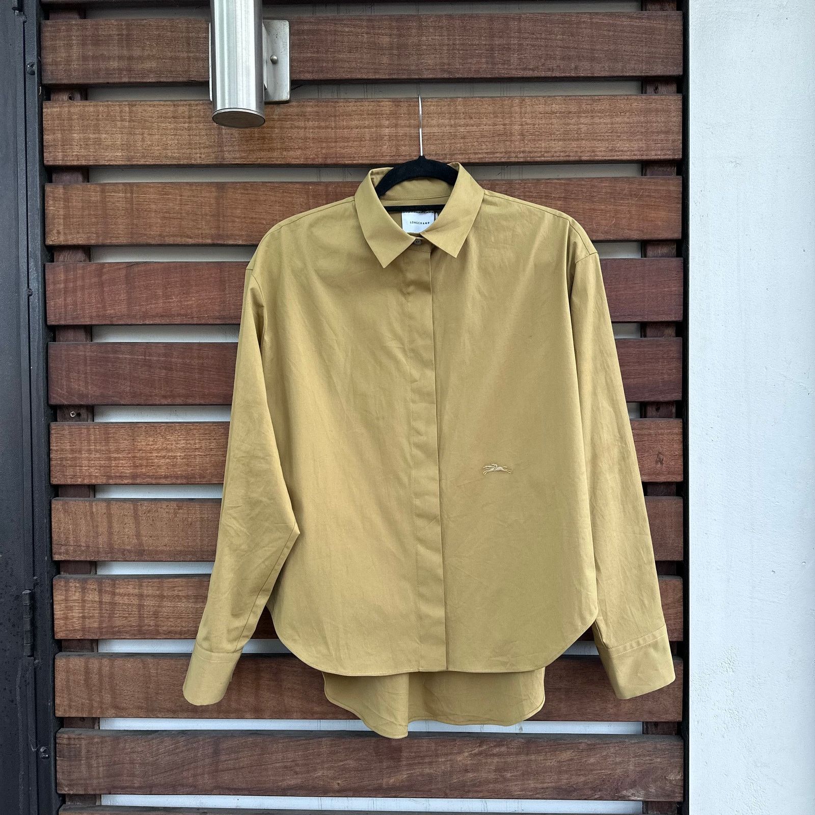 Longchamp Longchamp Popelin Blouse Shirt in Olive Size S / US 4 / IT 40 - 11 Thumbnail