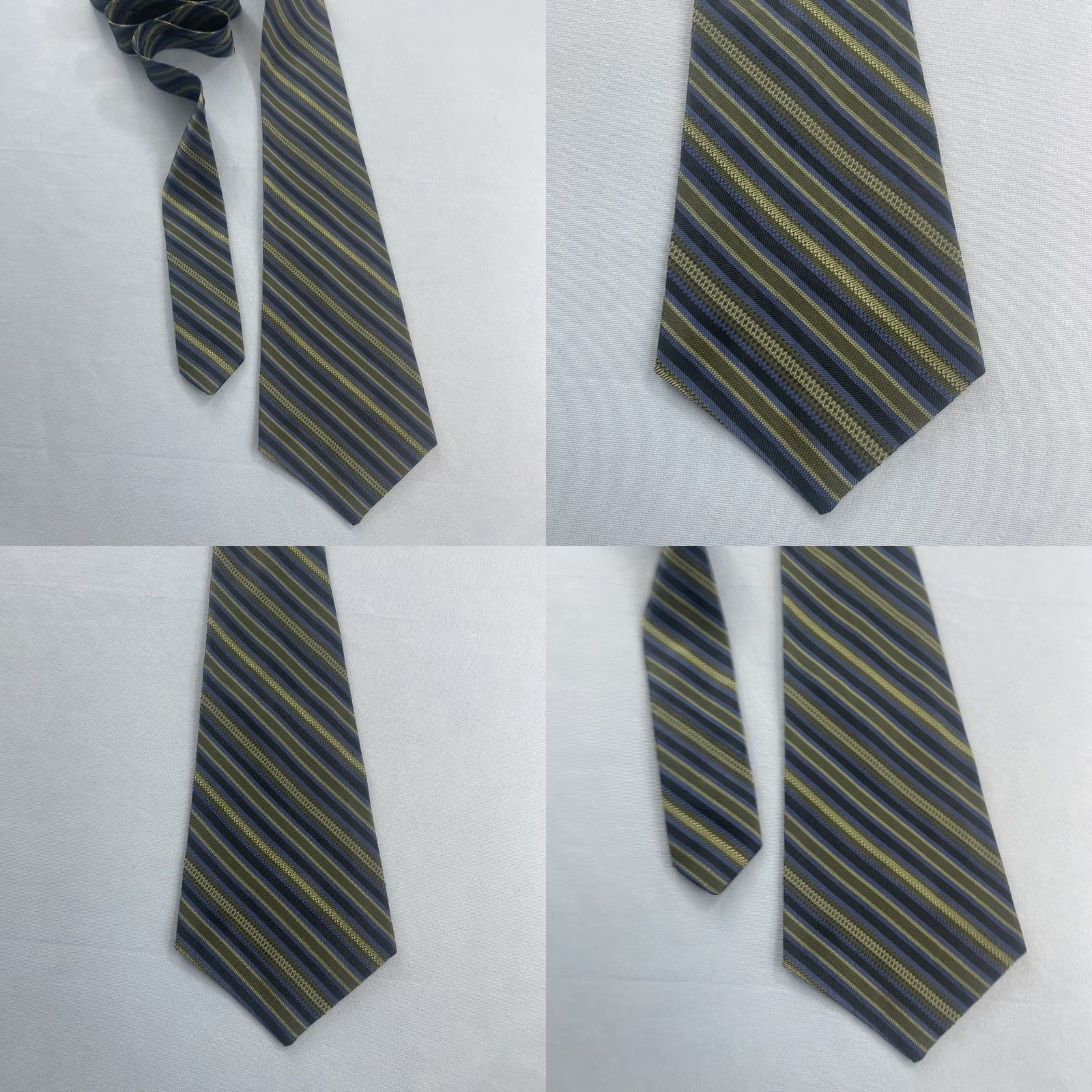 Vintage vtg 70s ExtraWide Necktie 5" Repp Kipper Tie Specially Handmade by Doris 5.25x60 green blue gray Men Tie Vintage 70s Extras Wide Slim 60" Cap Vs Size ONE SIZE - 9 Thumbnail