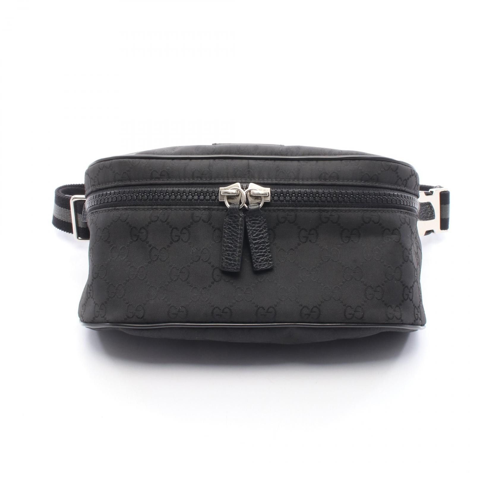 Gucci Gucci Gucci GG Pattern Nylon Leather Waist Bag Textile Belt Bag 449182 DUTY FREE for USA Size ONE SIZE - 1 Thumbnail